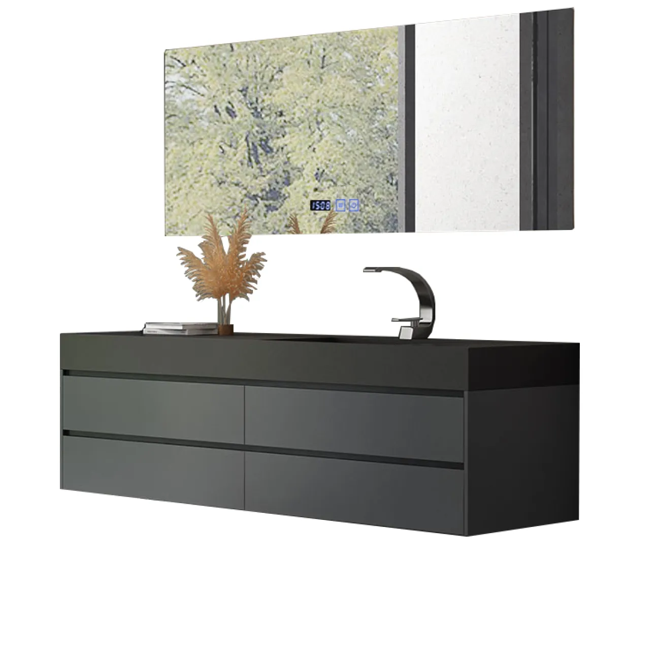 Каменный подвесной шкаф для ванной комнаты в современном стиле  LaLume MB20491-23