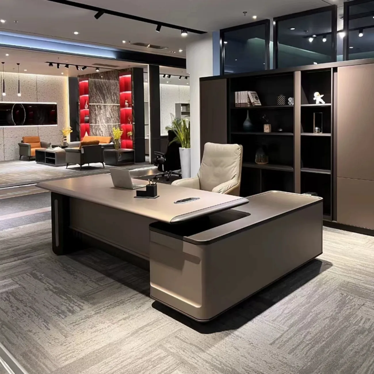 Роскошный стол руководителя Baishengfeng с подсветкой OS40009-32