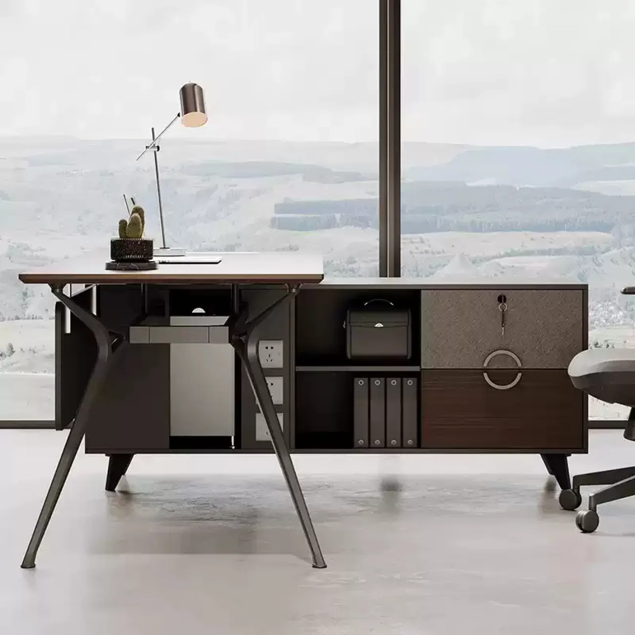 Роскошный стол руководителя Dixin из МДФ OS40022-32