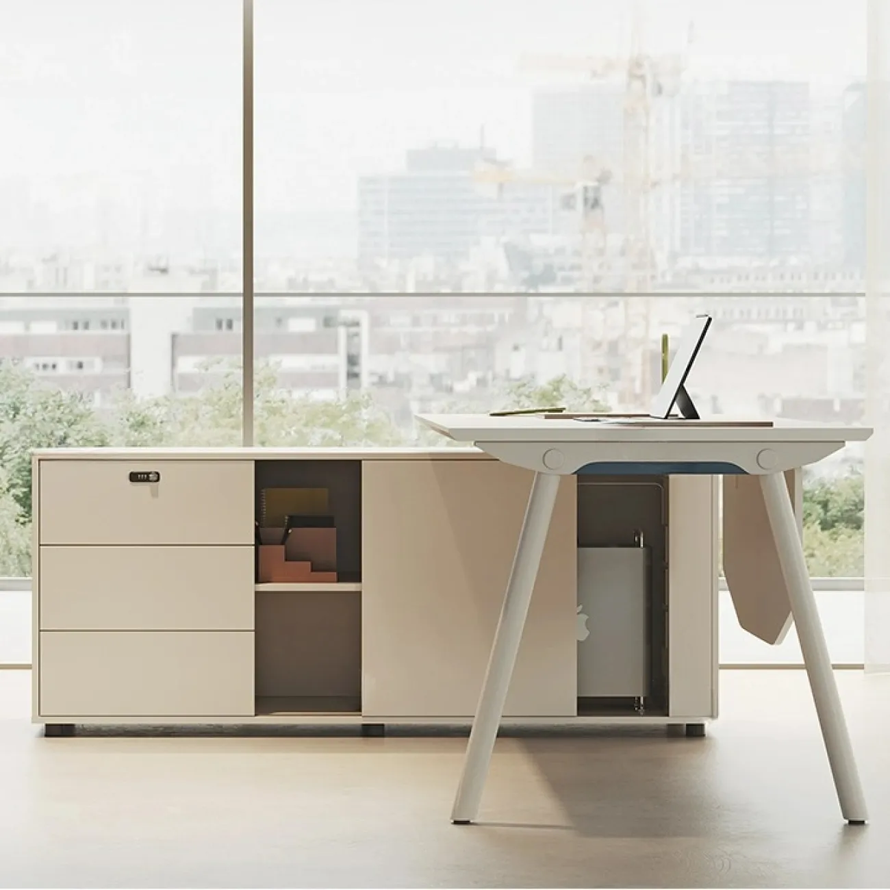 Лаконичный стол руководителя Dixin из ДСП OS40032-32 Лаконичный стол руководителя Dixin из ДСП OS40032-32