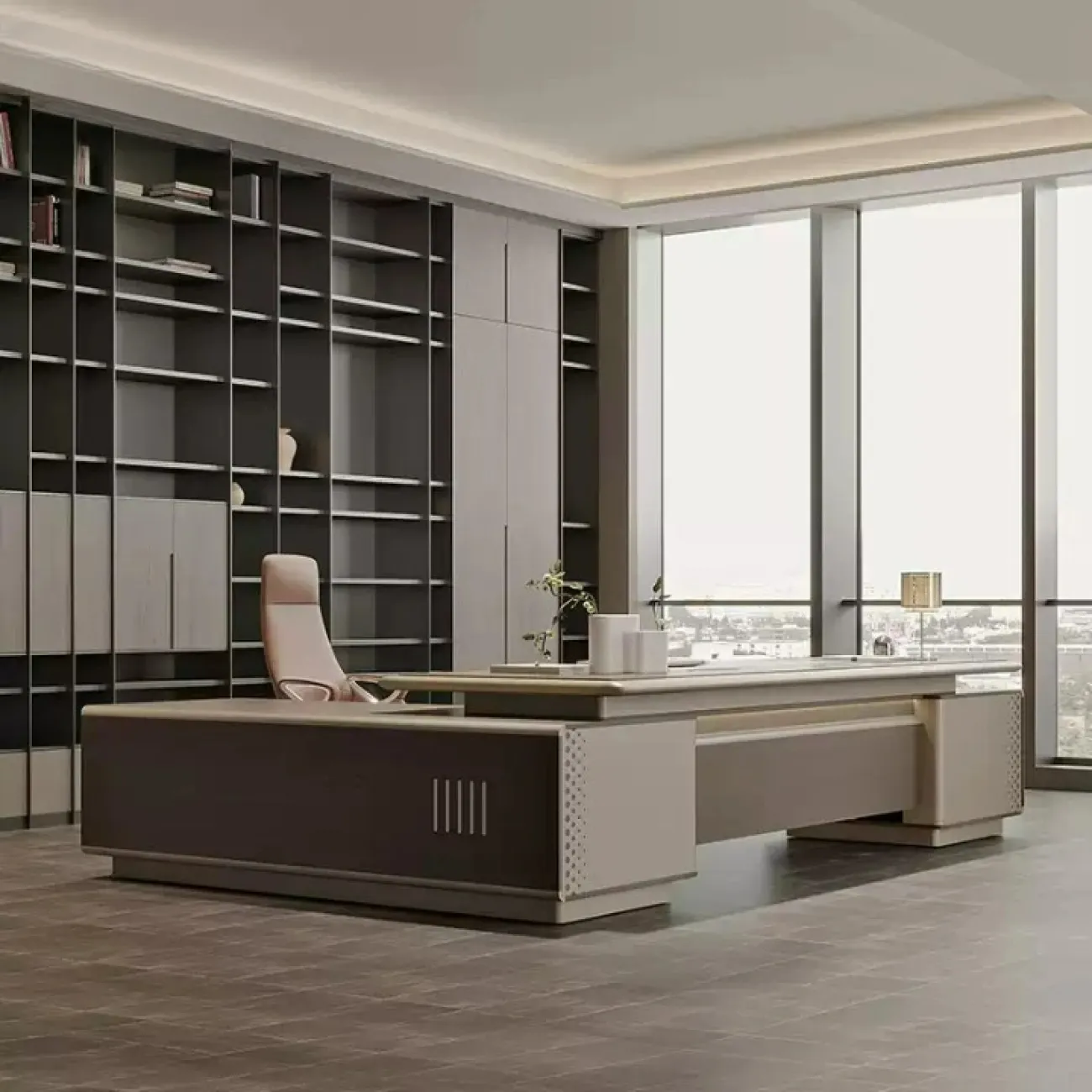 Роскошный стол руководителя Dixin с подсветкой OS40047-32