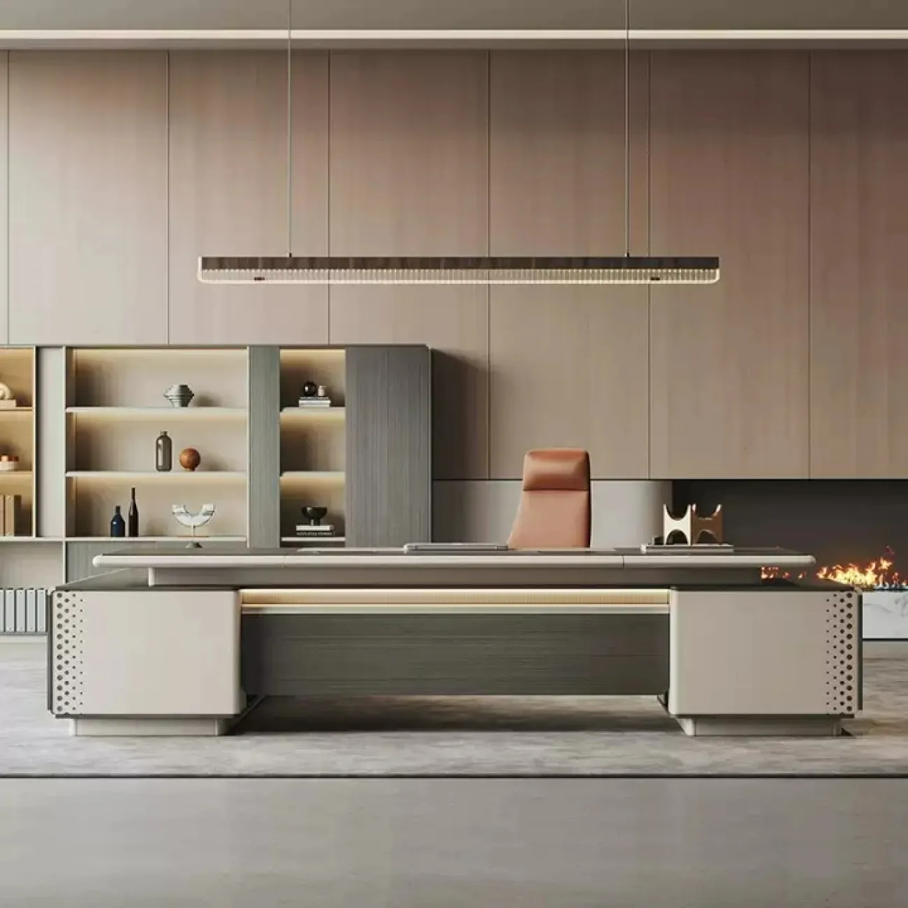 Роскошный стол руководителя Dixin с подсветкой OS40047-32