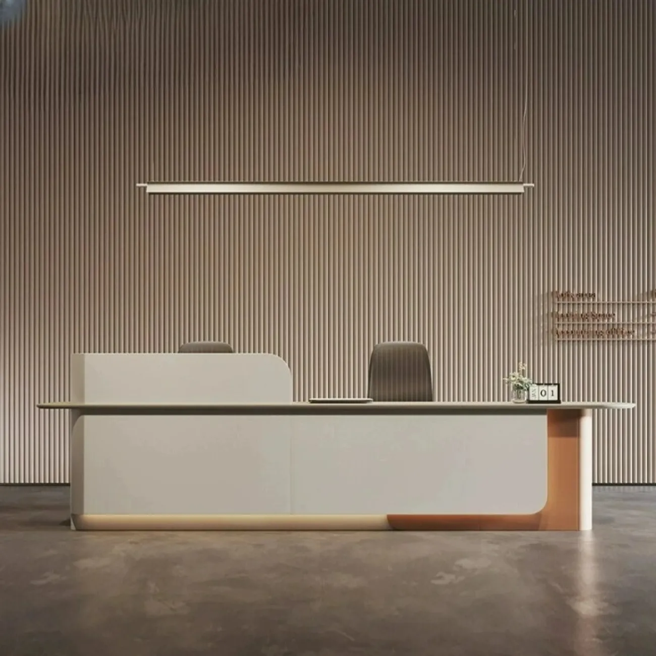 Удобная стойка ресепшен Dixin с подсветкой RS40068-32 Удобная стойка ресепшен Dixin с подсветкой RS40068-32