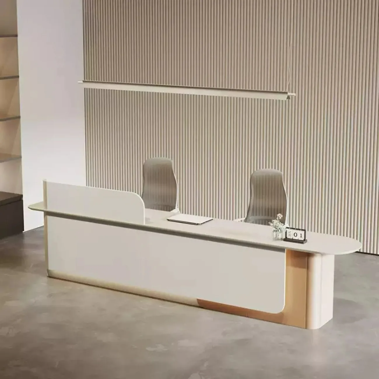 Удобная стойка ресепшен Dixin с подсветкой RS40068-32 Удобная стойка ресепшен Dixin с подсветкой RS40068-32