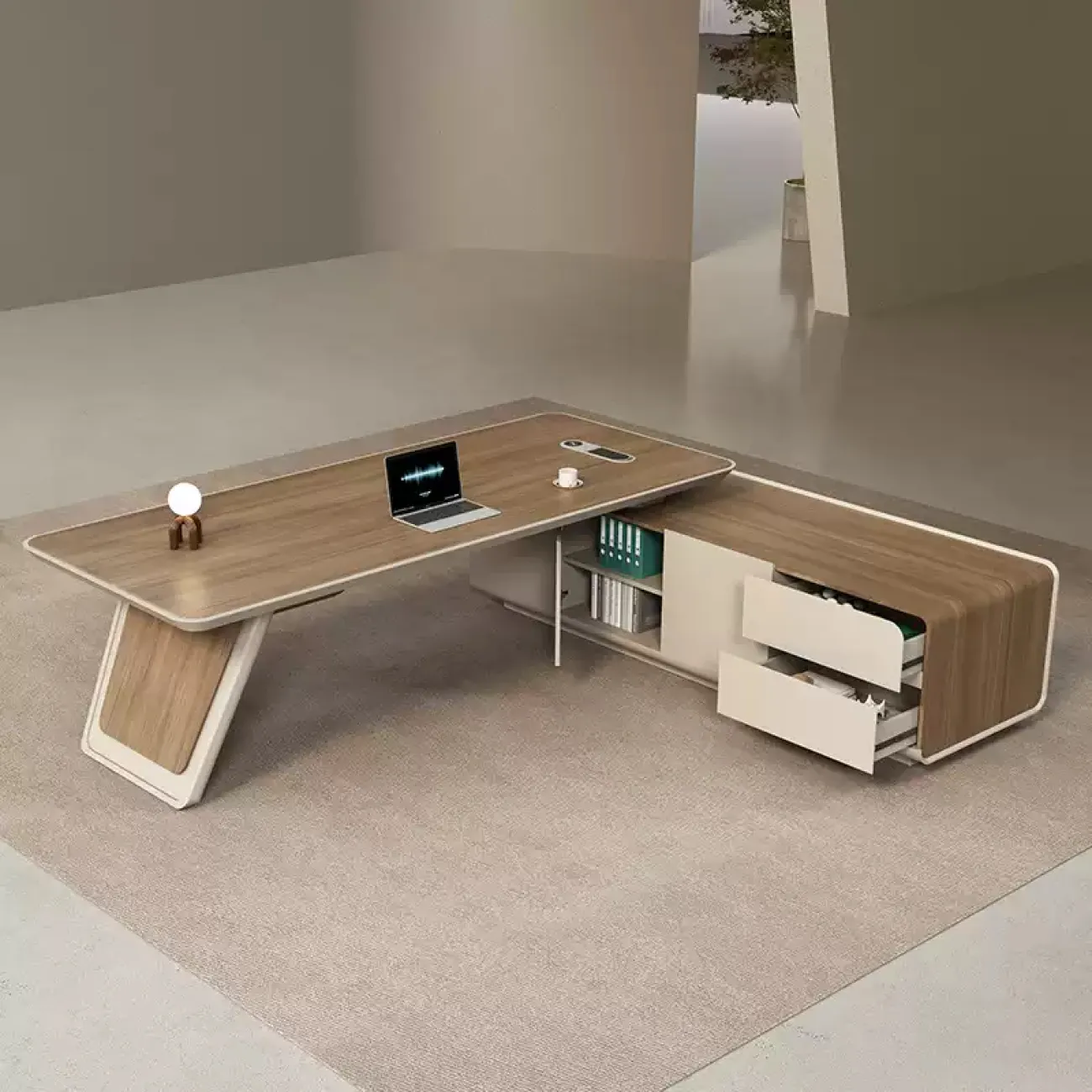 Роскошный стол руководителя QianJie из ДСП OS40076-32