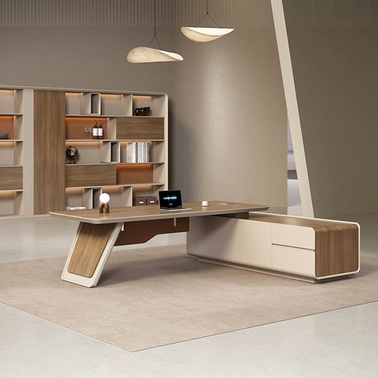 Роскошный стол руководителя QianJie из ДСП OS40076-32