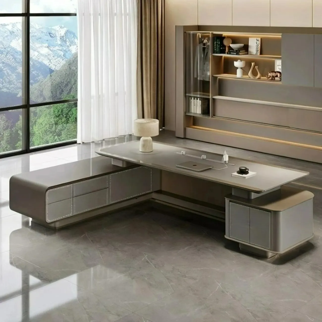 Роскошный стол руководителя Wolin с подсветкой OS40099-32