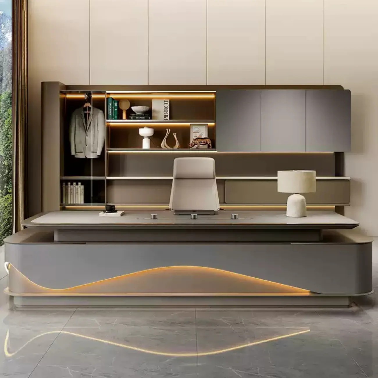 Удобный офисный шкаф Wolin с подсветкой SH40100-32 Удобный офисный шкаф Wolin с подсветкой SH40100-32