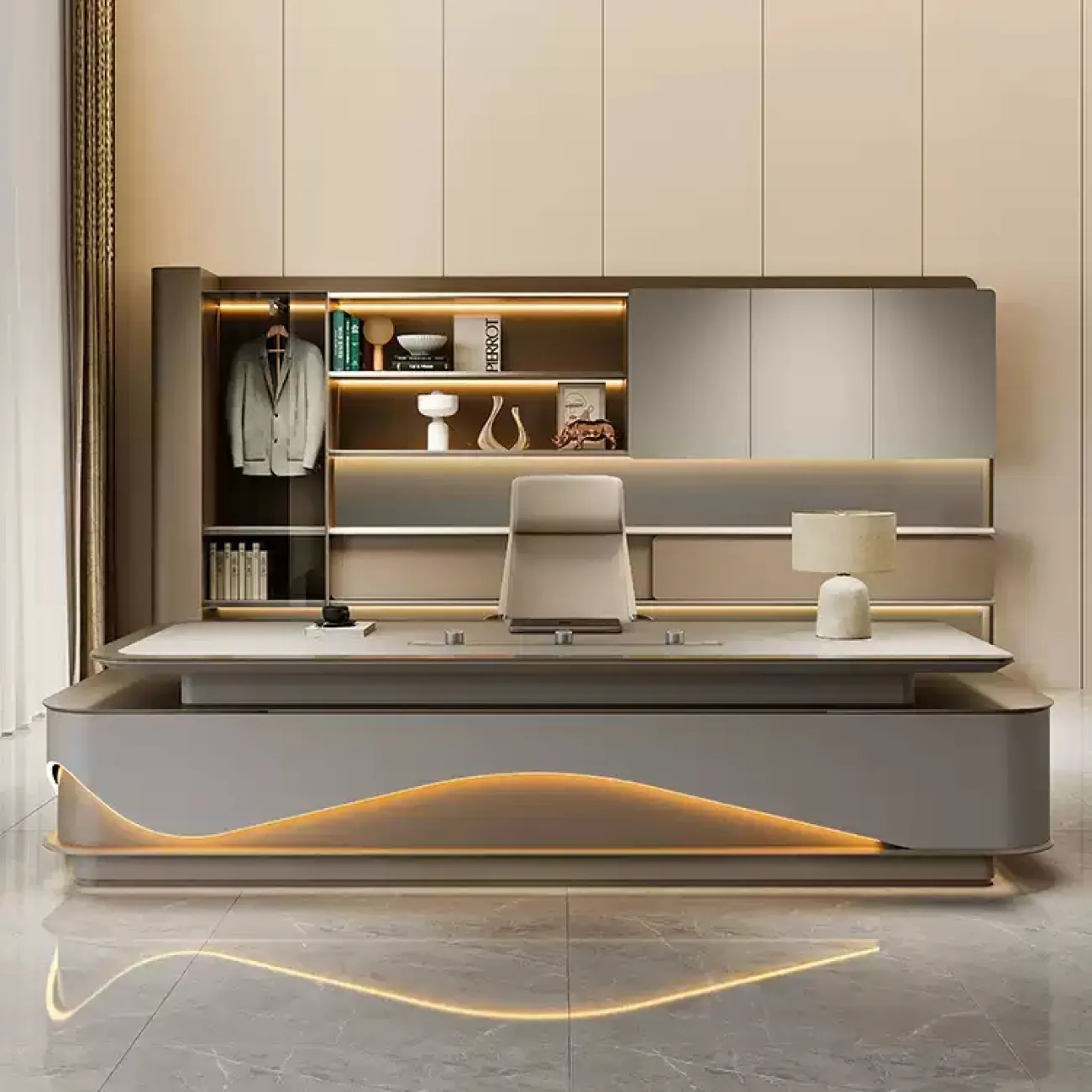 Роскошный стол руководителя Wolin с подсветкой OS40103-32