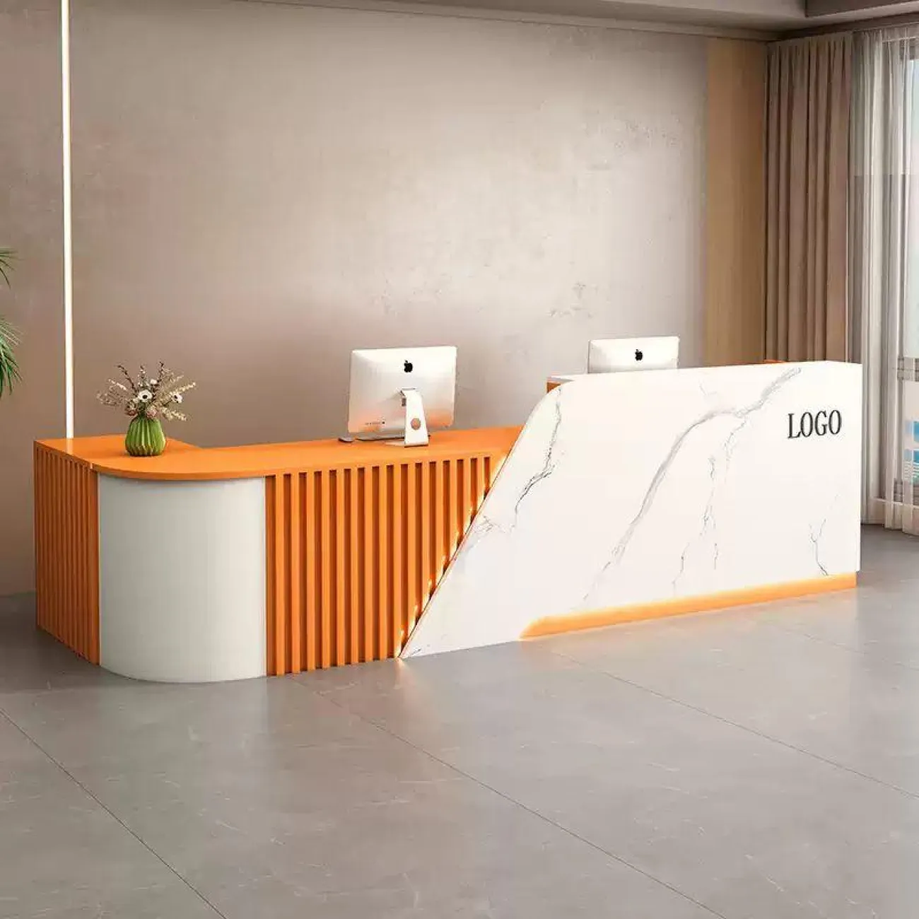 Роскошная стойка ресепшен Jinyue с подсветкой RS40133-32 Роскошная стойка ресепшен Jinyue с подсветкой RS40133-32