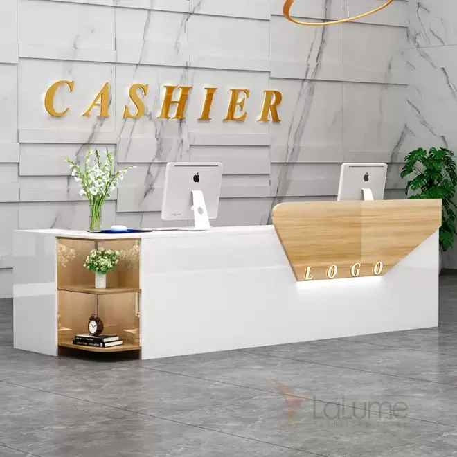 Роскошная стойка ресепшен Jinyue с подсветкой RS40135-32 Роскошная стойка ресепшен Jinyue с подсветкой RS40135-32