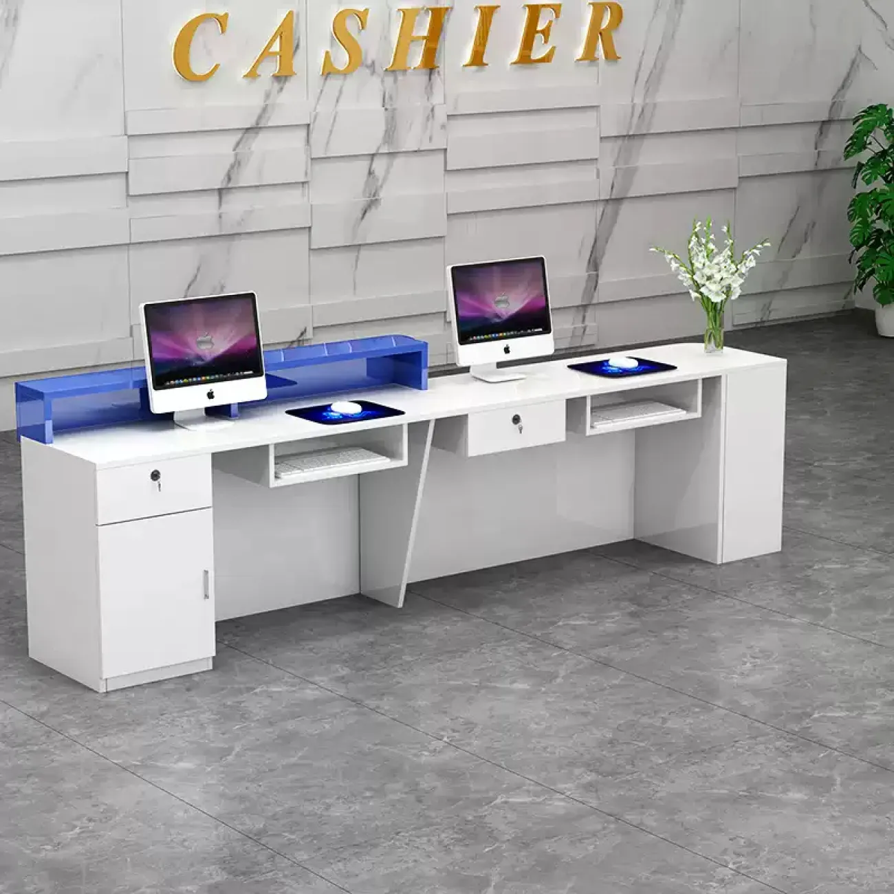 Роскошная стойка ресепшен Jinyue с подсветкой RS40135-32 Роскошная стойка ресепшен Jinyue с подсветкой RS40135-32