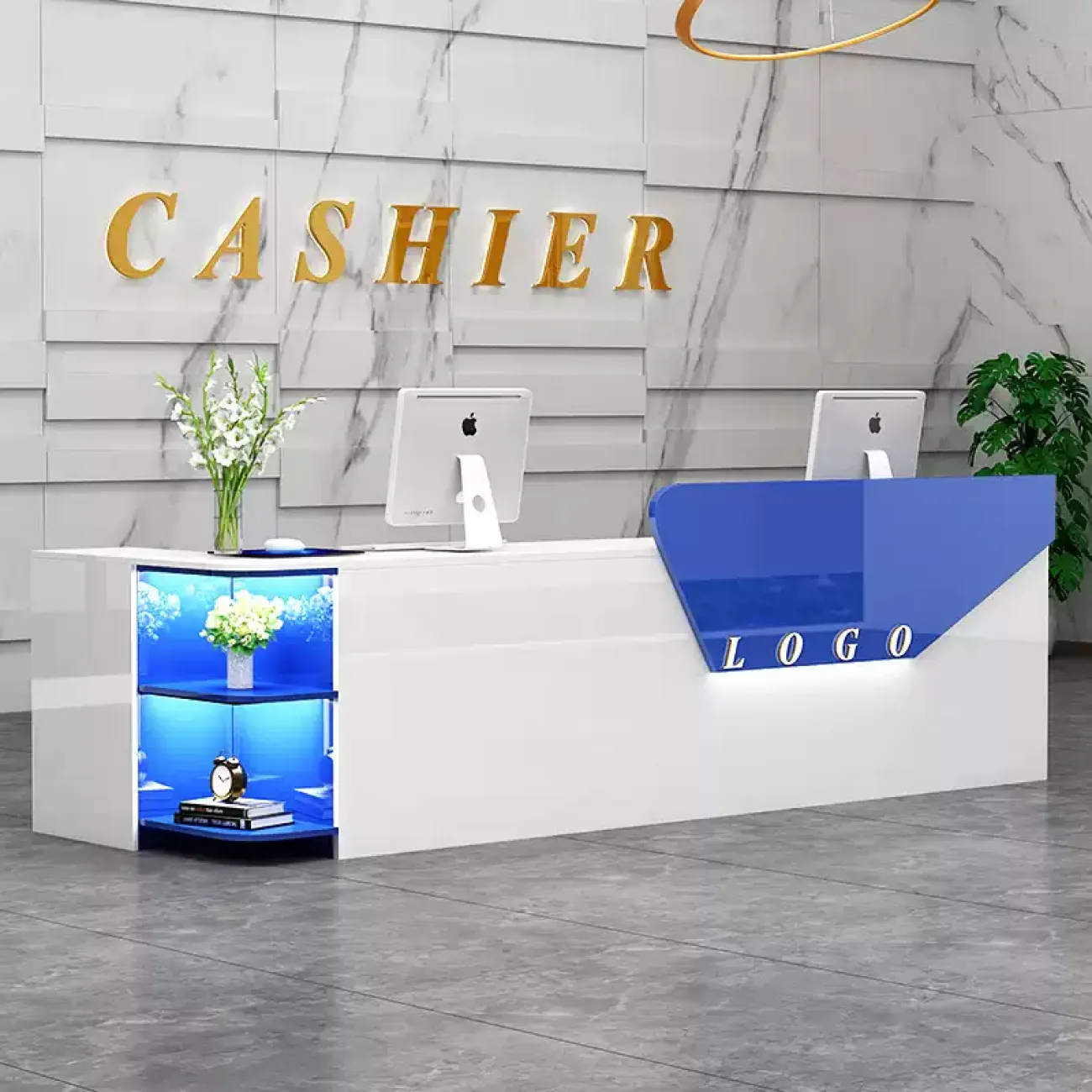 Роскошная стойка ресепшен Jinyue с подсветкой RS40135-32