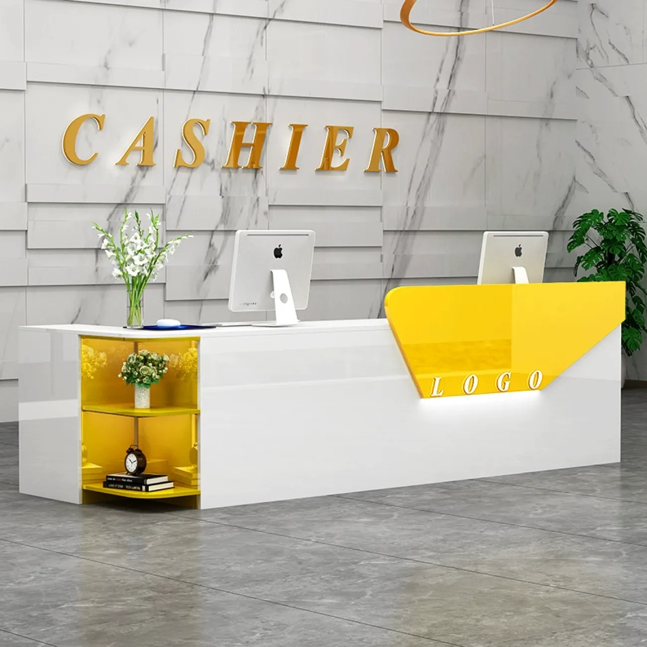 Роскошная стойка ресепшен Jinyue с подсветкой RS40135-32 Роскошная стойка ресепшен Jinyue с подсветкой RS40135-32