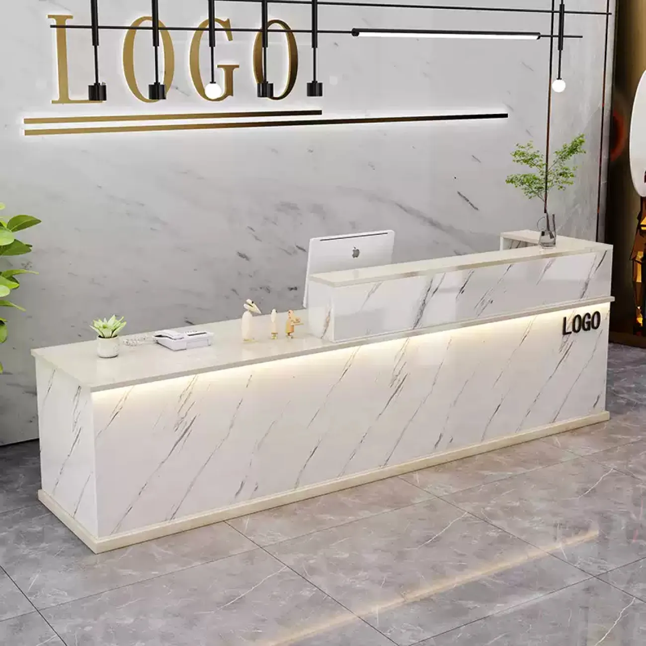 Роскошная стойка ресепшен Jinyue с подсветкой RS40136-32