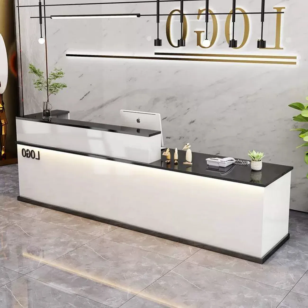 Роскошная стойка ресепшен Jinyue с подсветкой RS40136-32