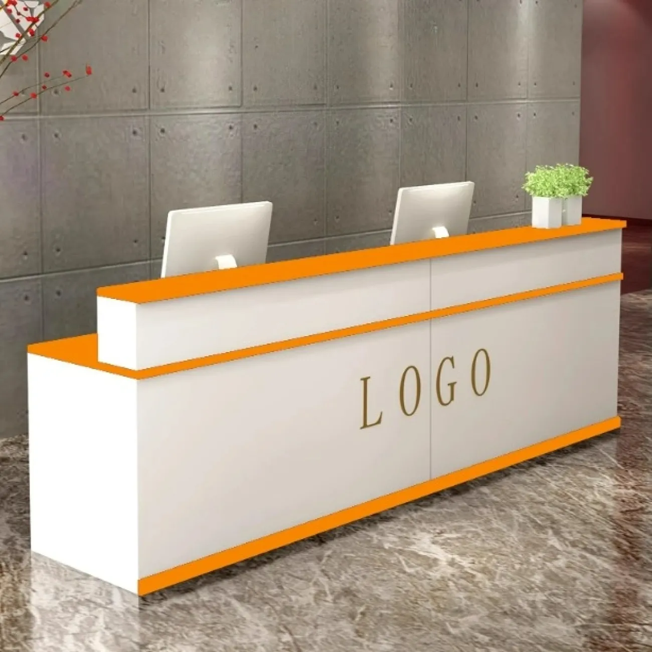 Прямая стойка ресепшен Jinyue с подсветкой RS40137-32 Прямая стойка ресепшен Jinyue с подсветкой RS40137-32