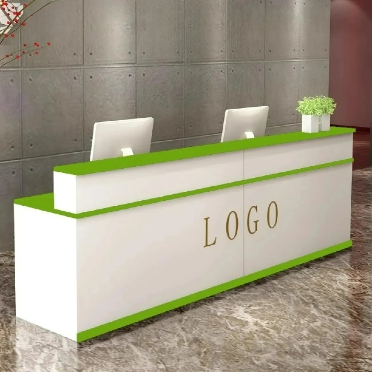 Прямая стойка ресепшен Jinyue с подсветкой RS40137-32