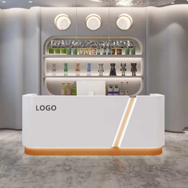 Роскошная стойка ресепшен Xingchen с подсветкой из ДСП RS40141-32 Роскошная стойка ресепшен Xingchen с подсветкой из ДСП RS40141-32