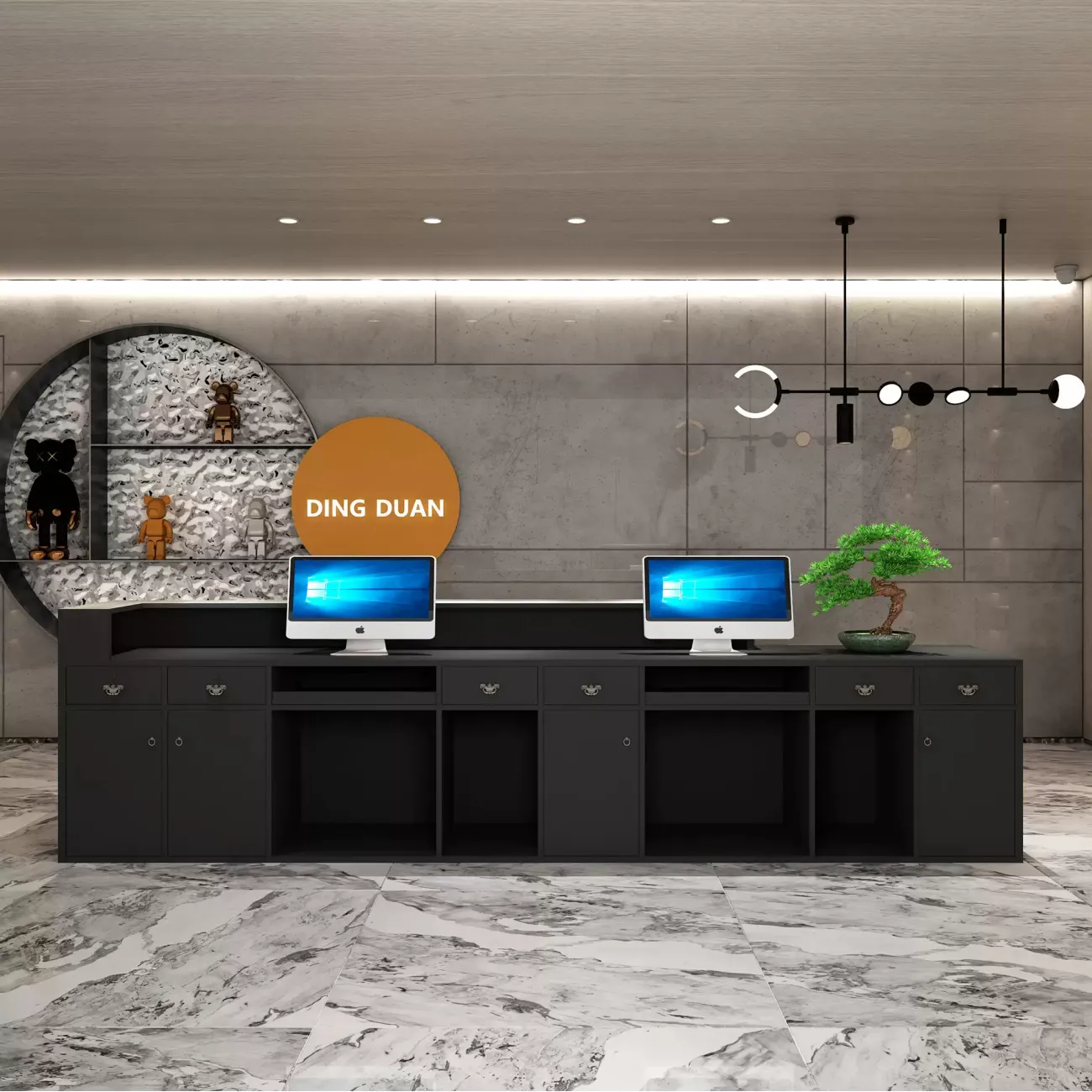 Роскошная стойка ресепшен от Lalume с подсветкой RS40142-32 Роскошная стойка ресепшен от Lalume с подсветкой RS40142-32