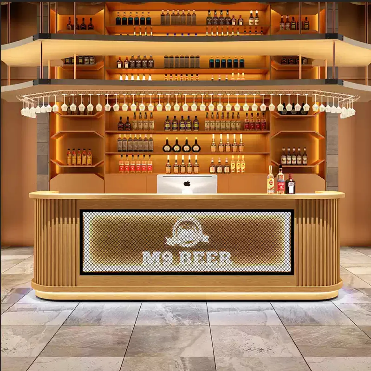 Роскошная стойка ресепшен от LaLume с подсветкой RS40143-32 Роскошная стойка ресепшен от LaLume с подсветкой RS40143-32