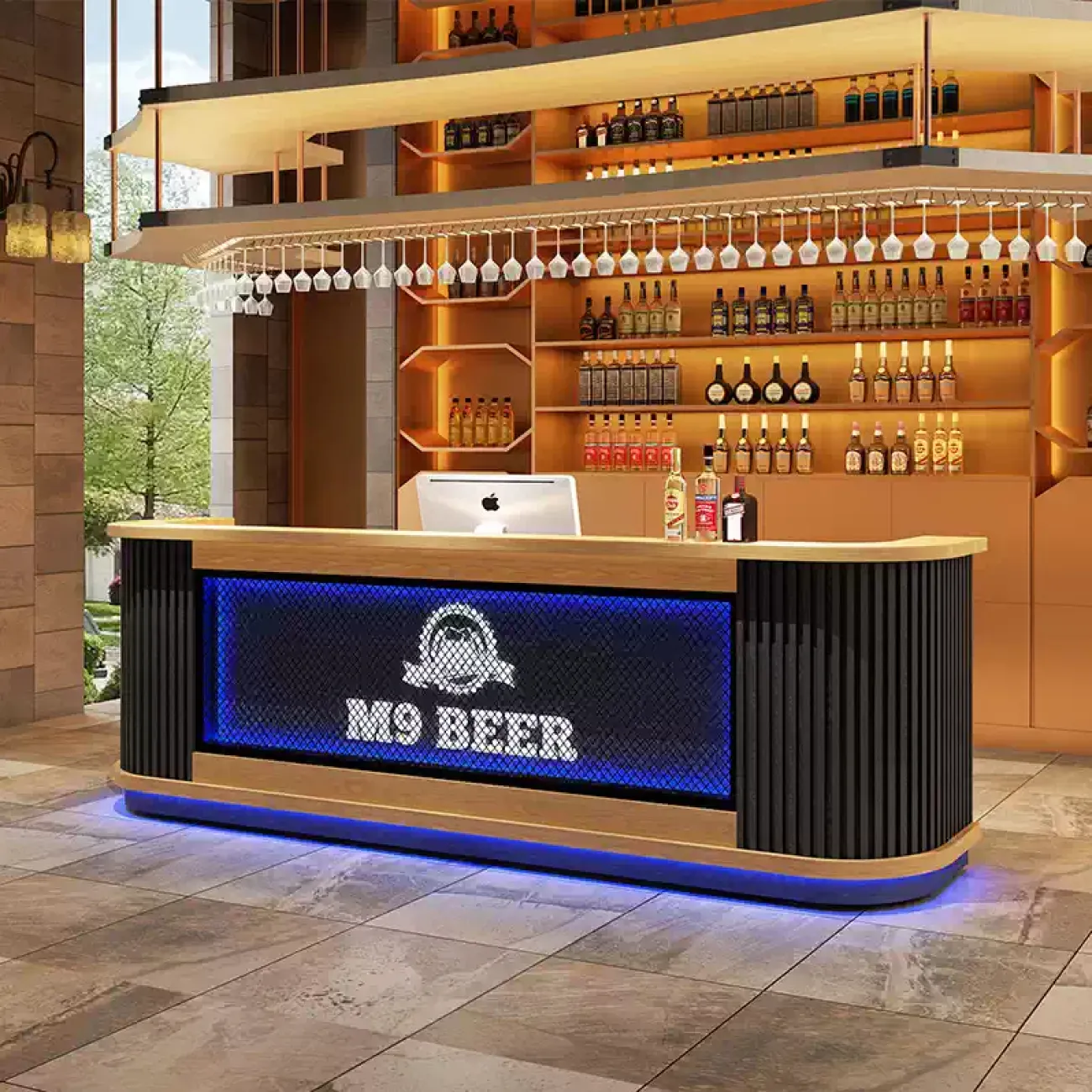 Роскошная стойка ресепшен от LaLume с подсветкой RS40143-32