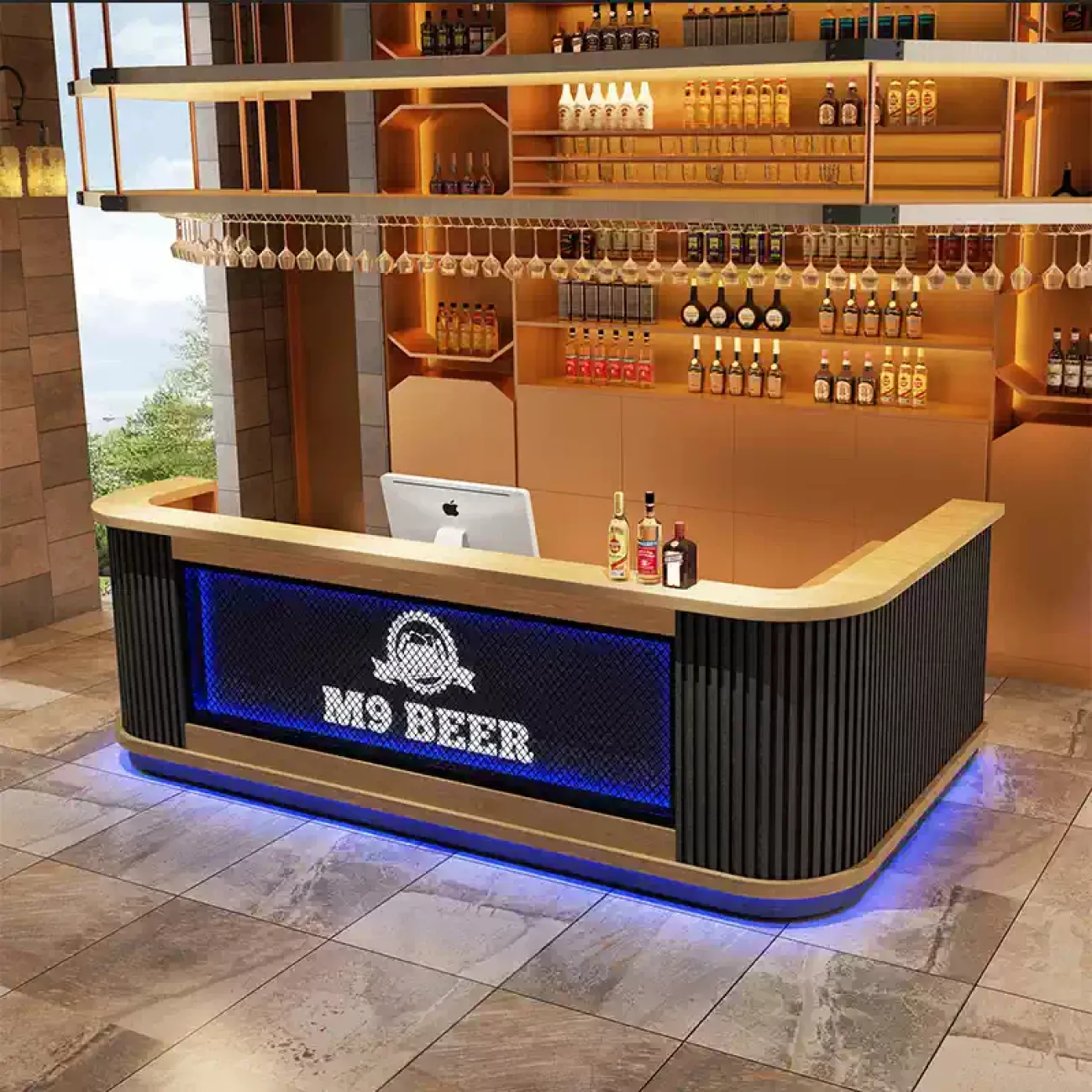 Роскошная стойка ресепшен от LaLume с подсветкой RS40143-32 Роскошная стойка ресепшен от LaLume с подсветкой RS40143-32