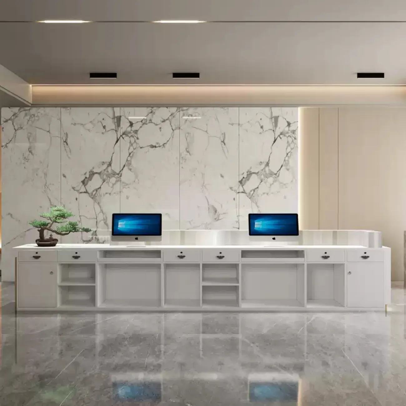 Роскошная стойка ресепшен от LaLume с подсветкой RS40144-32