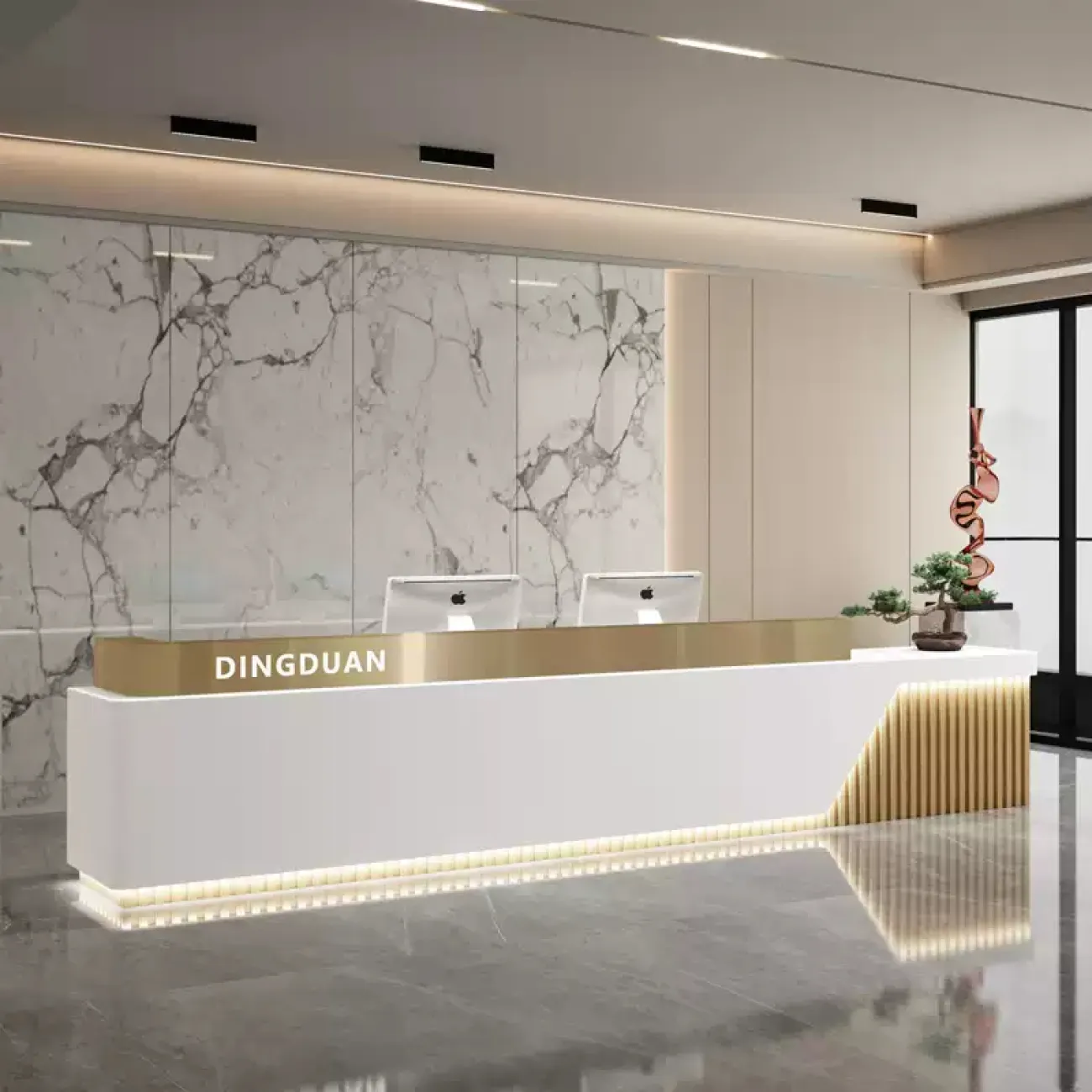 Роскошная стойка ресепшен от LaLume с подсветкой RS40144-32 Роскошная стойка ресепшен от LaLume с подсветкой RS40144-32