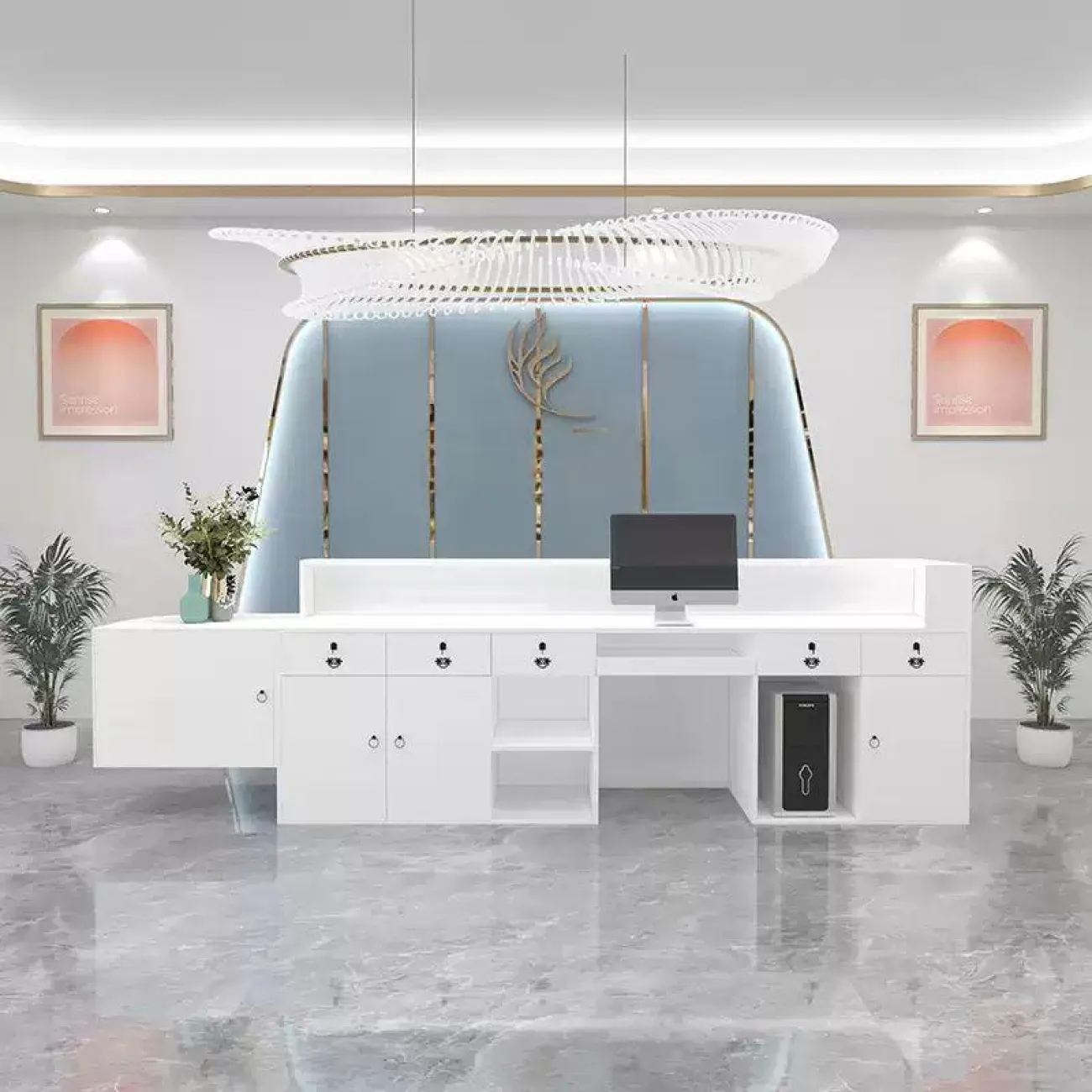 Роскошная стойка ресепшен от LaLume с подсветкой RS40145-32 Роскошная стойка ресепшен от LaLume с подсветкой RS40145-32