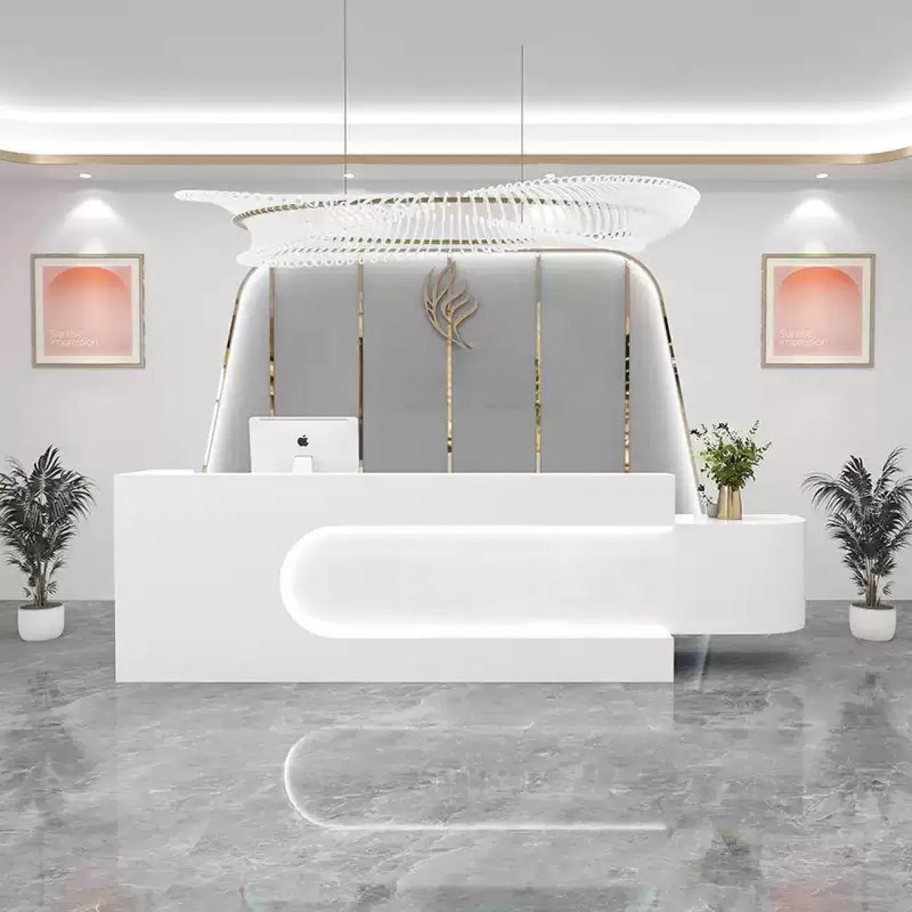 Роскошная стойка ресепшен от LaLume с подсветкой RS40145-32 Роскошная стойка ресепшен от LaLume с подсветкой RS40145-32