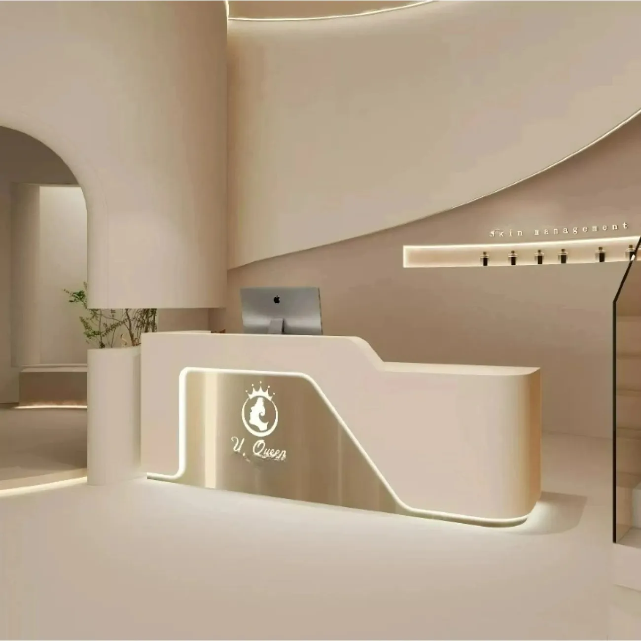 Роскошная стойка ресепшен от LaLume с подсветкой RS40146-32