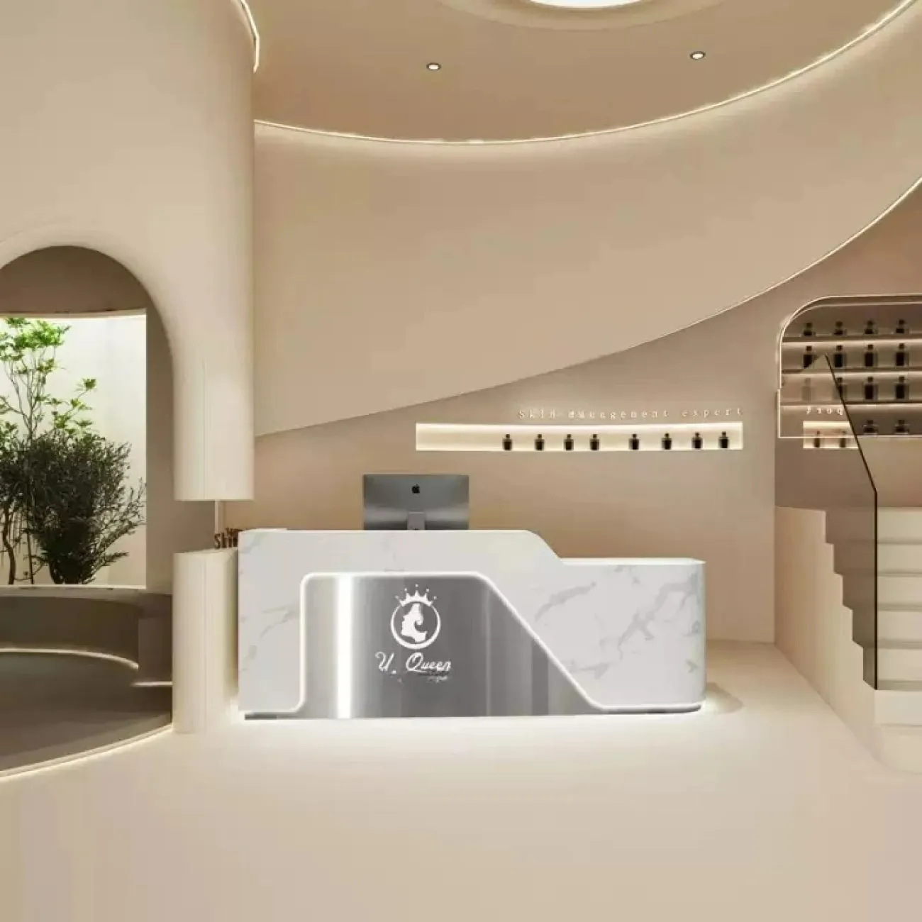 Роскошная стойка ресепшен от LaLume с подсветкой RS40146-32