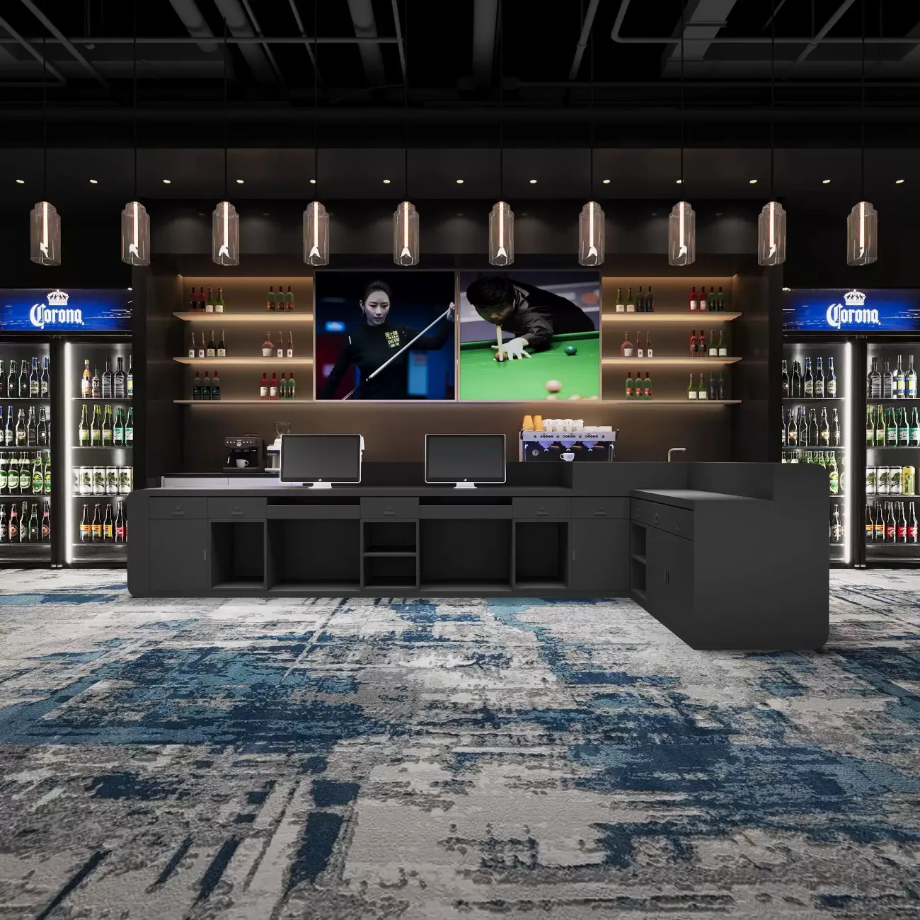 Роскошная стойка ресепшен от LaLume с подсветкой RS40147-32