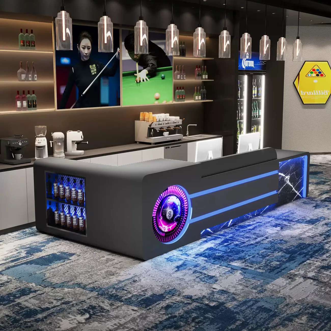 Роскошная стойка ресепшен от LaLume с подсветкой RS40147-32