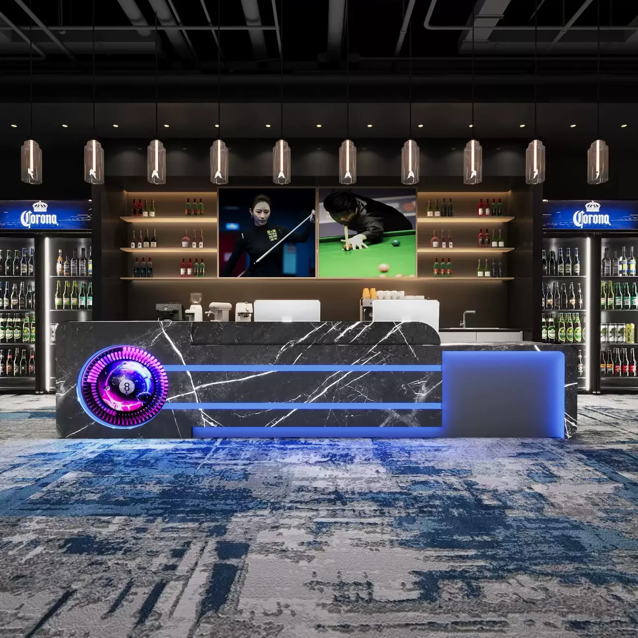 Роскошная стойка ресепшен от LaLume с подсветкой RS40147-32