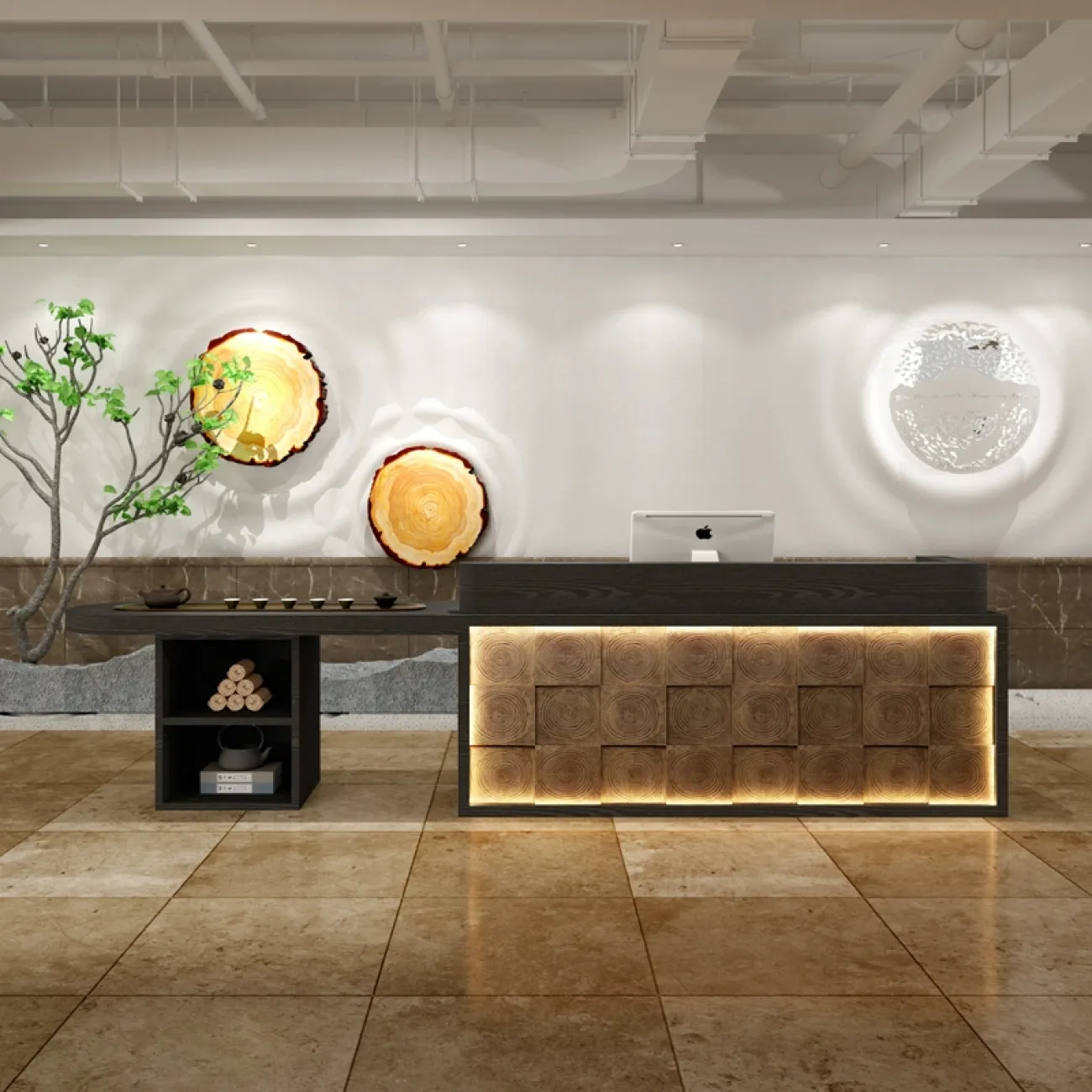 Роскошная стойка ресепшен от LaLume с подсветкой RS40148-32 Роскошная стойка ресепшен от LaLume с подсветкой RS40148-32