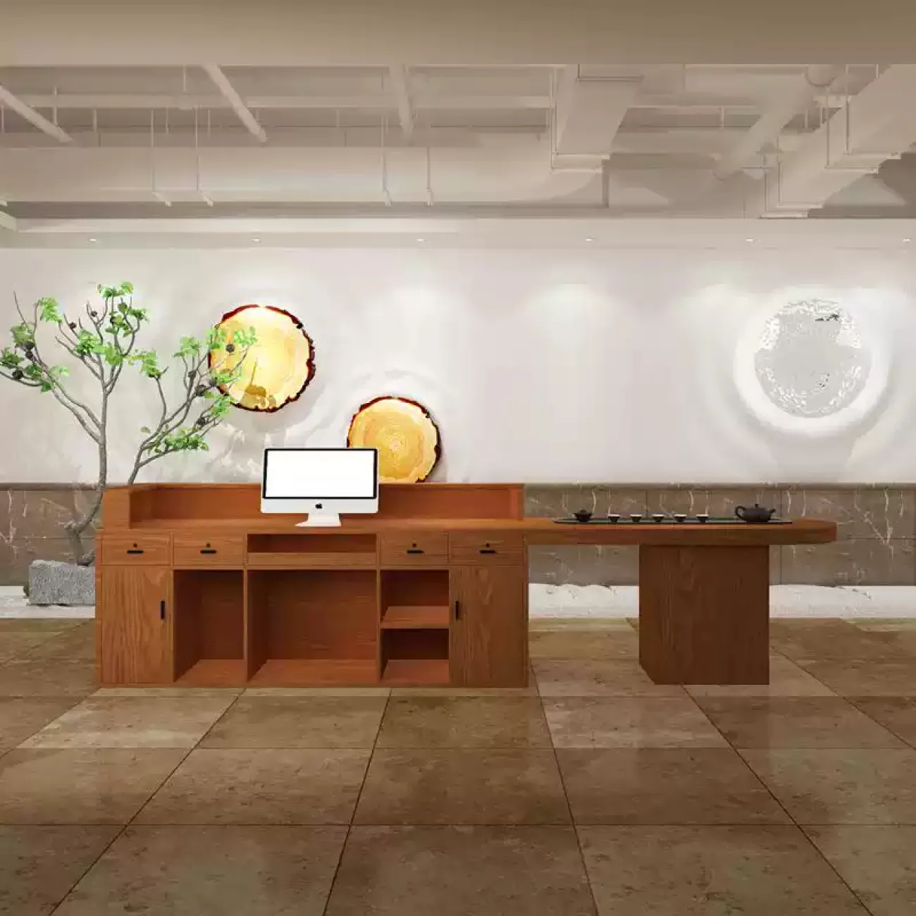 Роскошная стойка ресепшен от LaLume с подсветкой RS40148-32