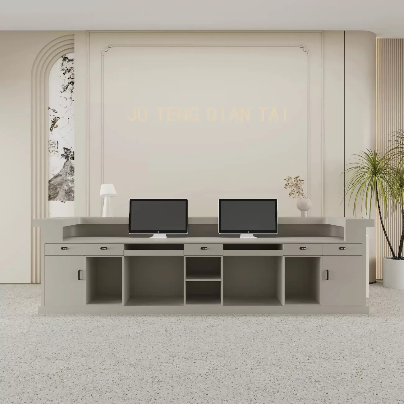 Роскошная стойка ресепшен от LaLume с подсветкой RS40149-32