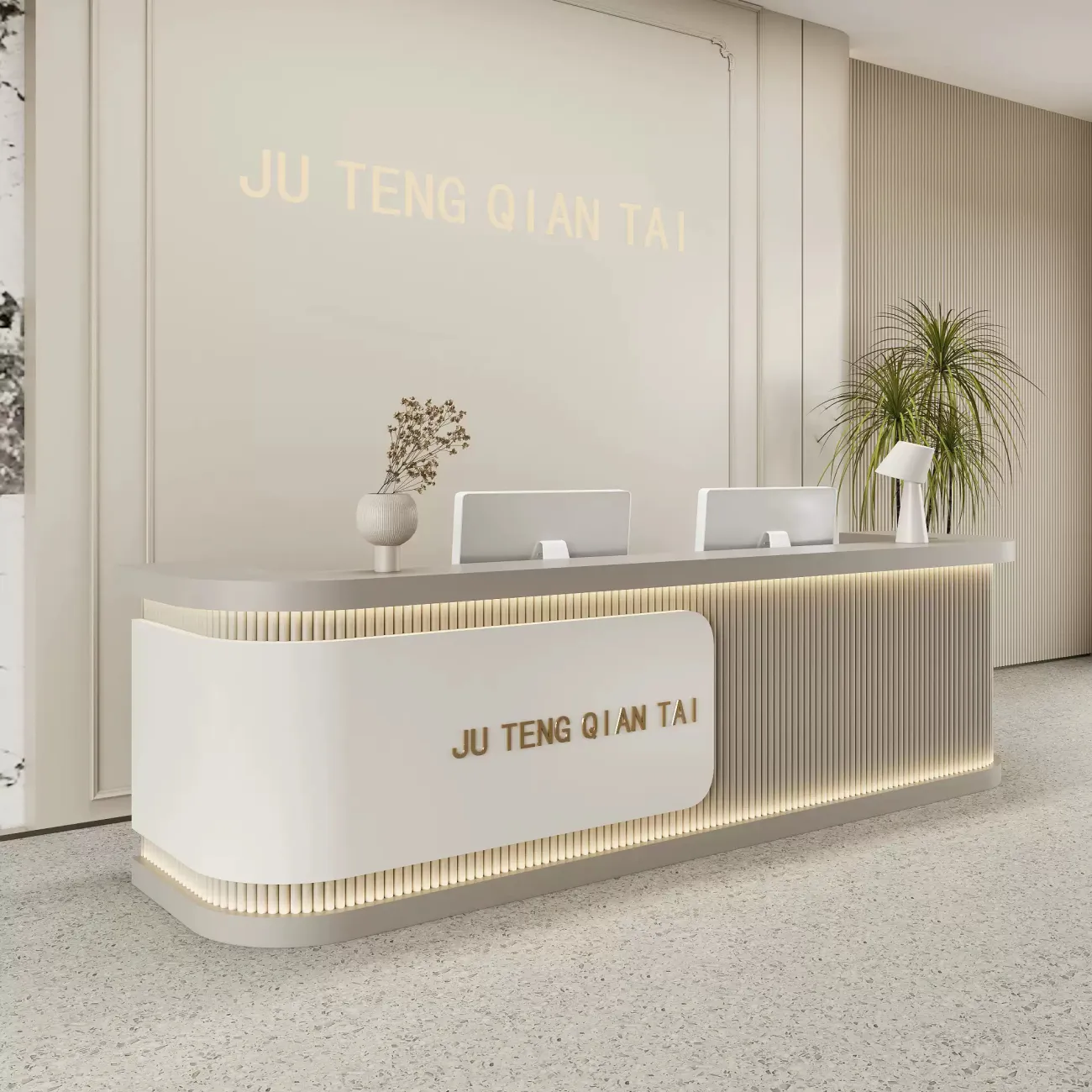 Роскошная стойка ресепшен от LaLume с подсветкой RS40149-32