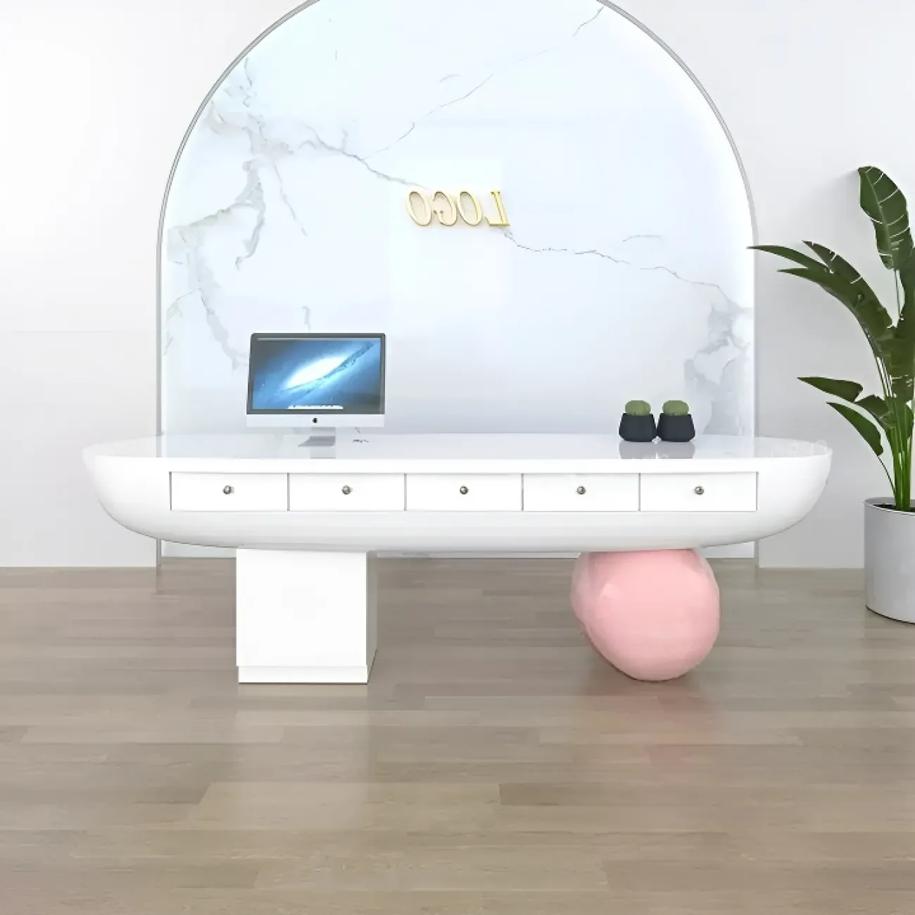 Оригинальная стойка ресепшен SJF от LaLume из армированного стеклопластика RS40152-32 Оригинальная стойка ресепшен SJF от LaLume из армированного стеклопластика RS40152-32