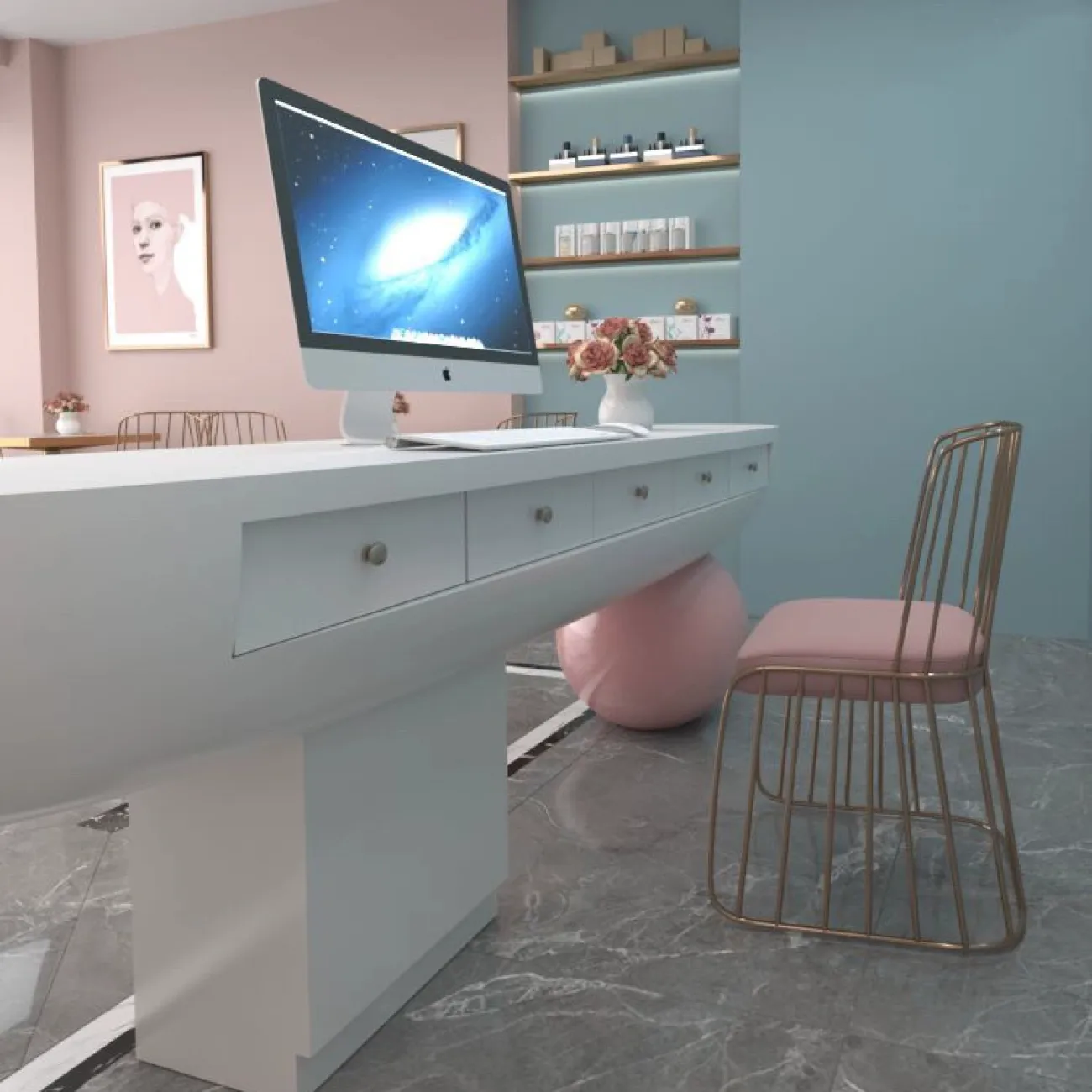 Оригинальная стойка ресепшен SJF от LaLume из армированного стеклопластика RS40152-32 Оригинальная стойка ресепшен SJF от LaLume из армированного стеклопластика RS40152-32