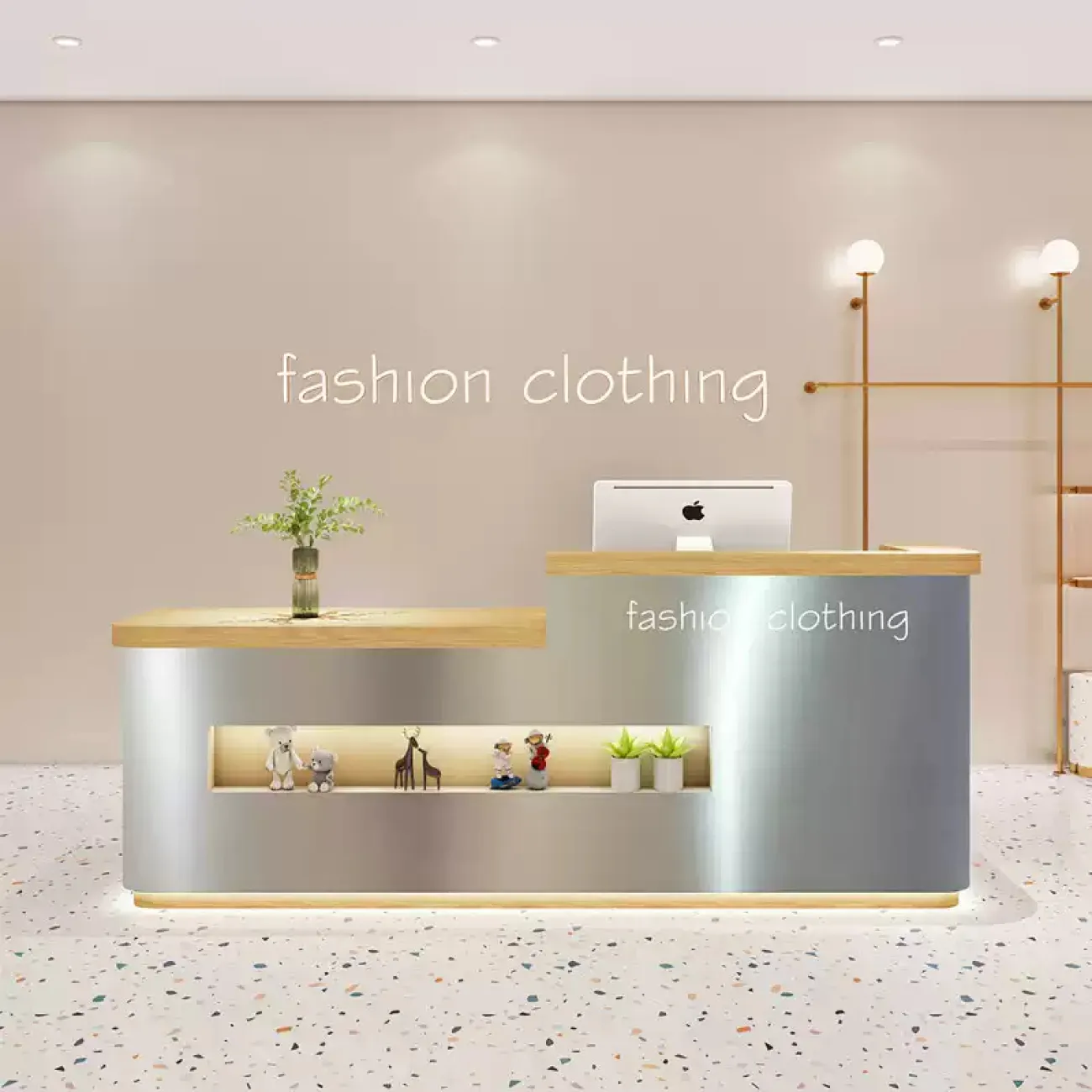 Роскошная стойка ресепшен Xu от LaLume с подсветкой RS40153-32 Роскошная стойка ресепшен Xu от LaLume с подсветкой RS40153-32