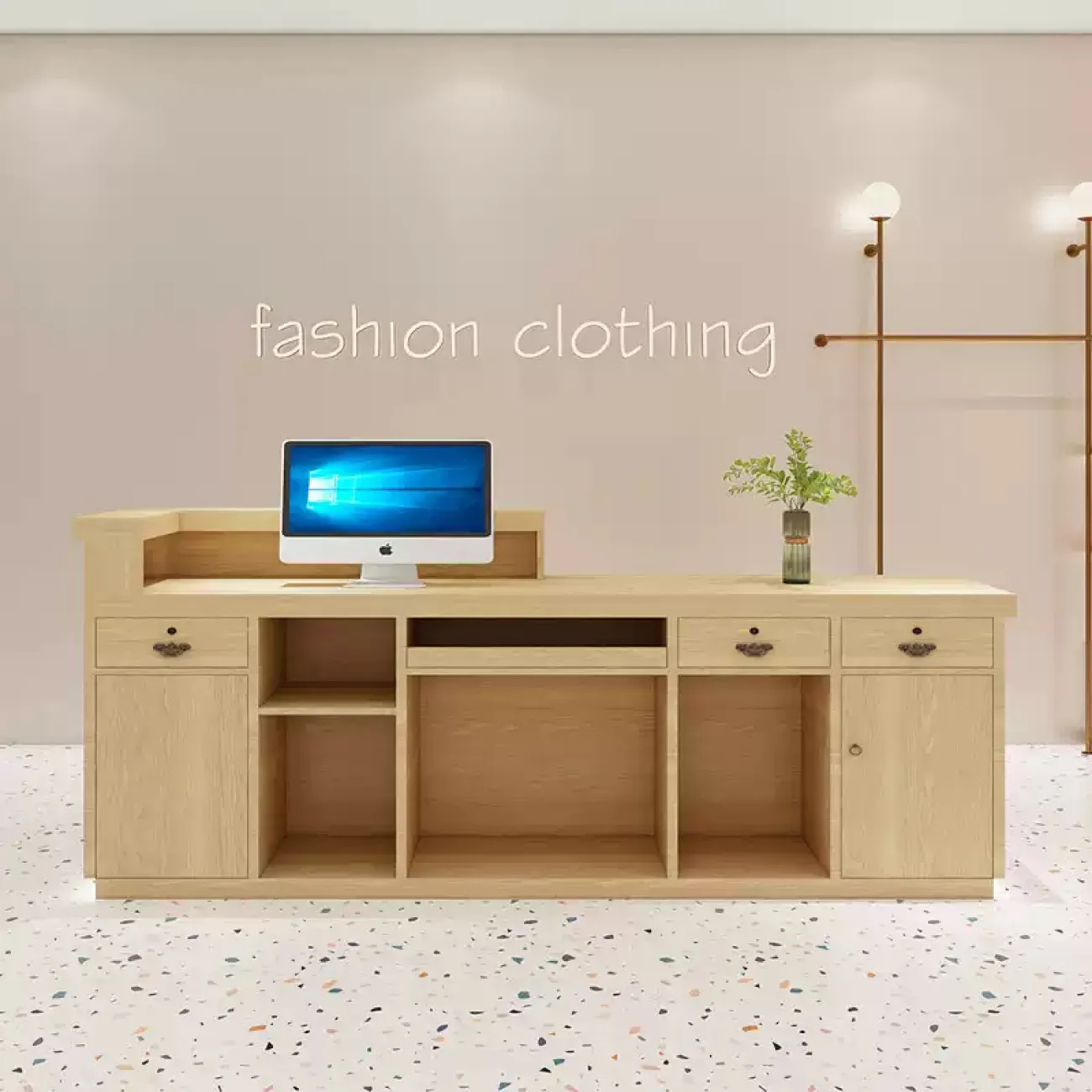 Роскошная стойка ресепшен Xu от LaLume с подсветкой RS40153-32 Роскошная стойка ресепшен Xu от LaLume с подсветкой RS40153-32