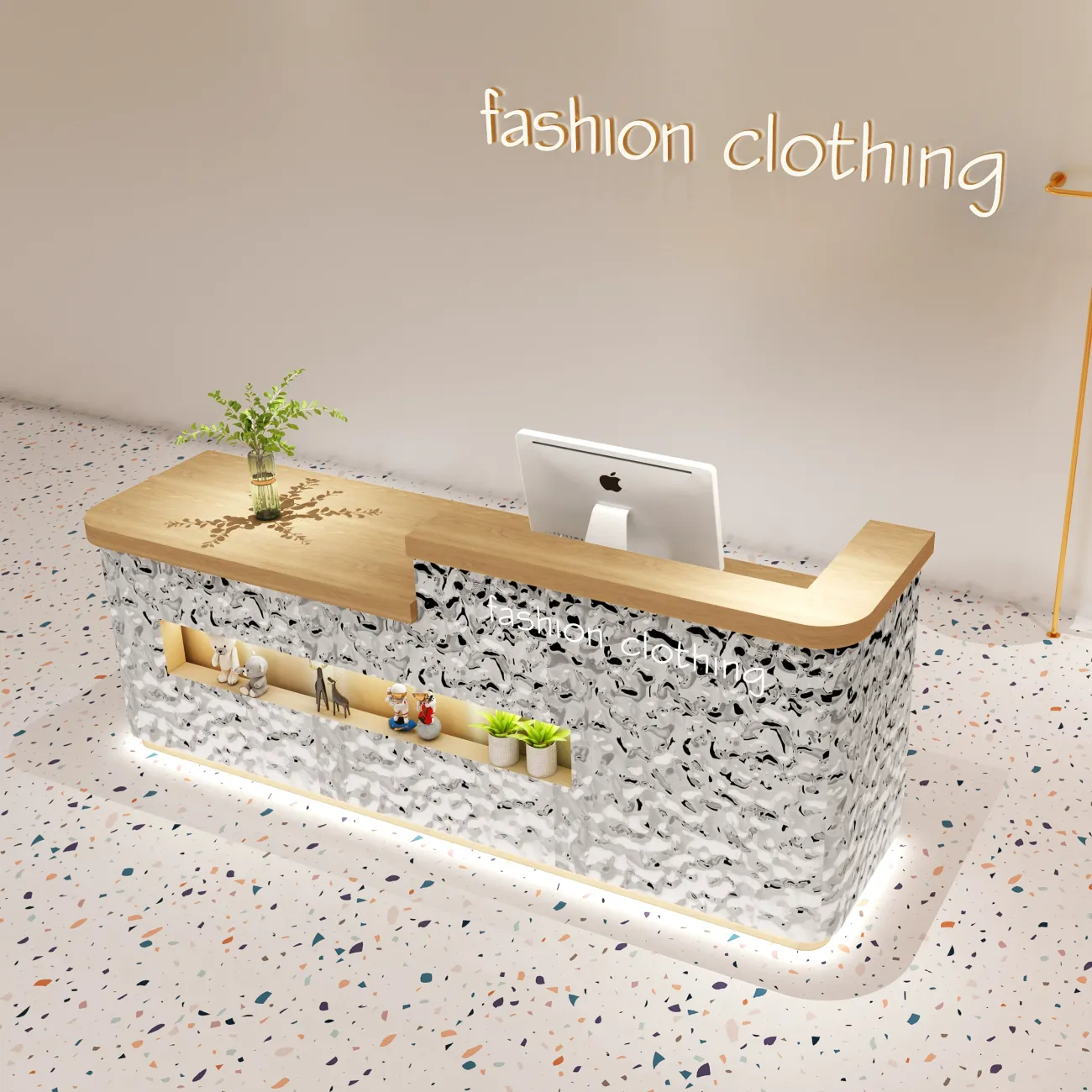 Роскошная стойка ресепшен Xu от LaLume с подсветкой RS40153-32