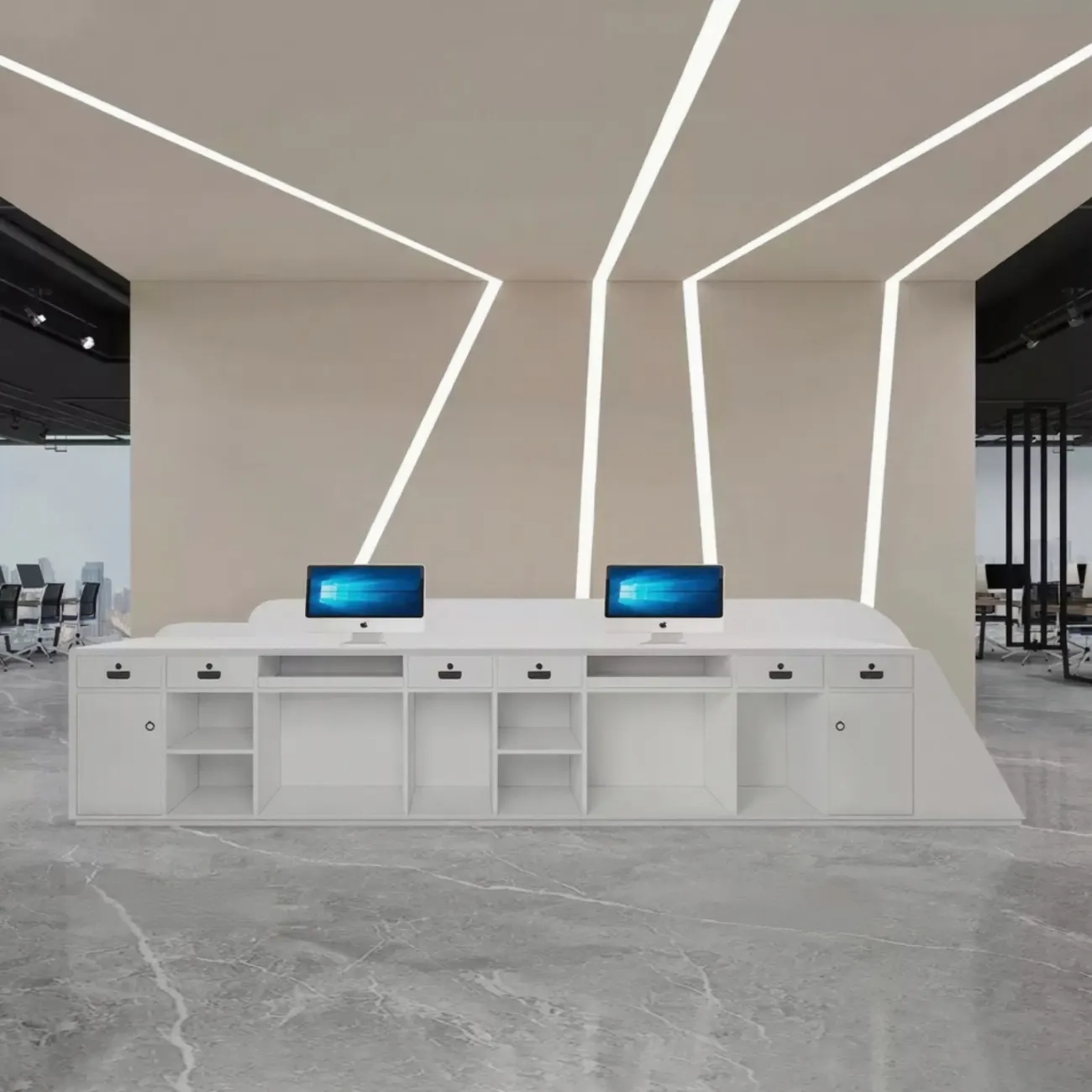 Роскошная стойка ресепшен Koala от LaLume с подсветкой RS40155-32