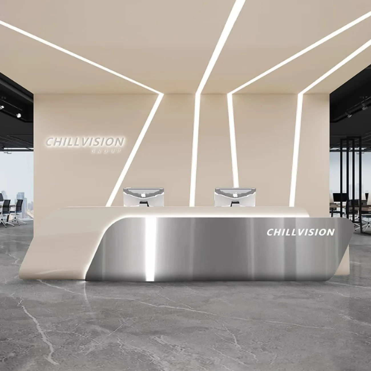 Роскошная стойка ресепшен Koala от LaLume с подсветкой RS40155-32 Роскошная стойка ресепшен Koala от LaLume с подсветкой RS40155-32