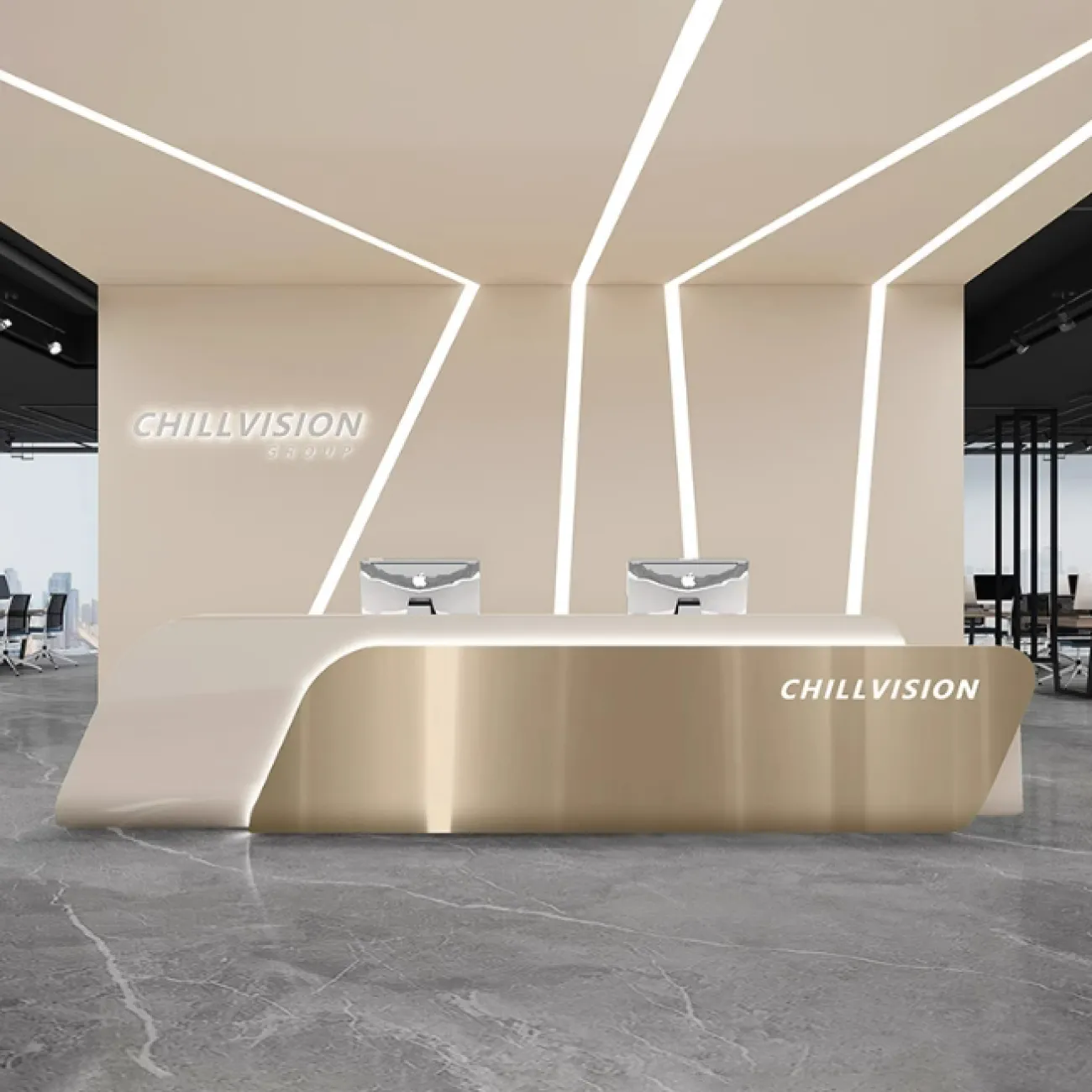 Роскошная стойка ресепшен Koala от LaLume с подсветкой RS40155-32 Роскошная стойка ресепшен Koala от LaLume с подсветкой RS40155-32