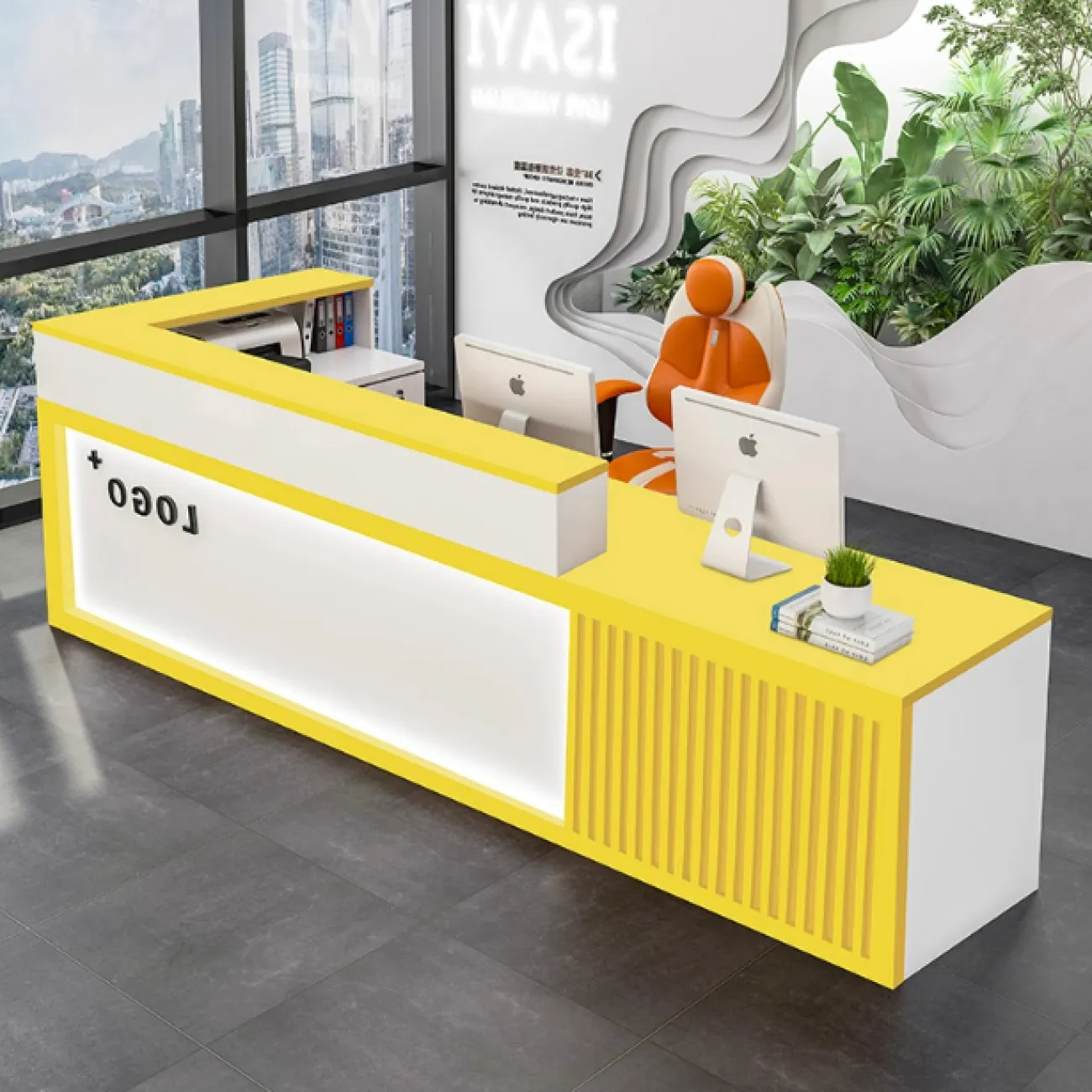 Роскошная стойка ресепшен от LaLume с подсветкой RS40156-32