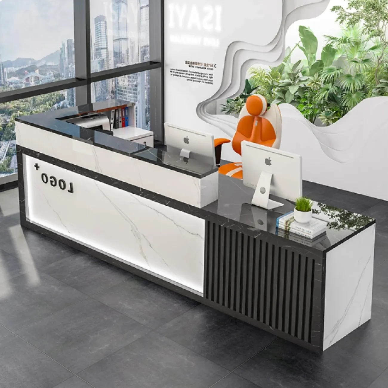 Роскошная стойка ресепшен от LaLume с подсветкой RS40157-32